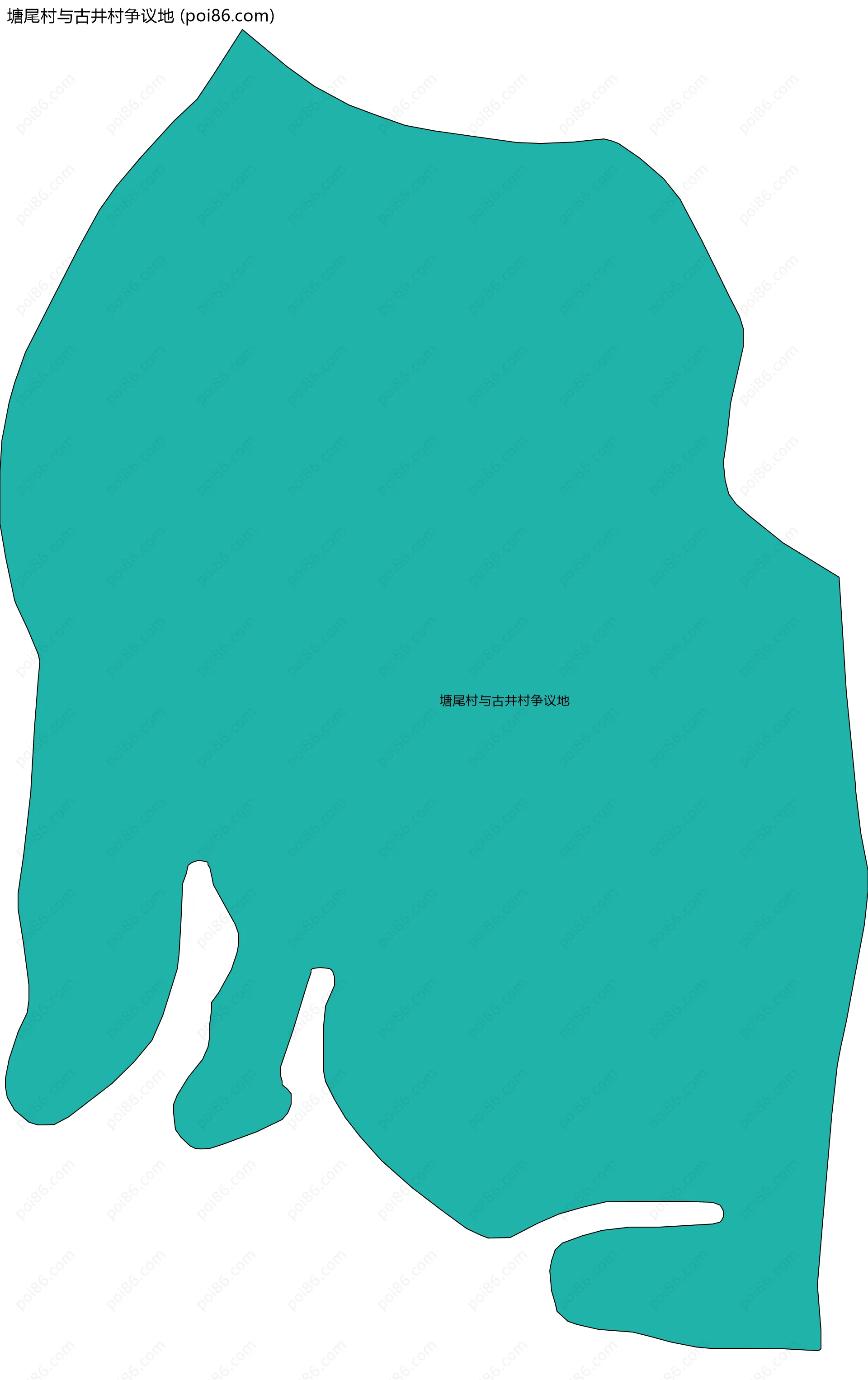 塘尾村与古井村争议地边界地图