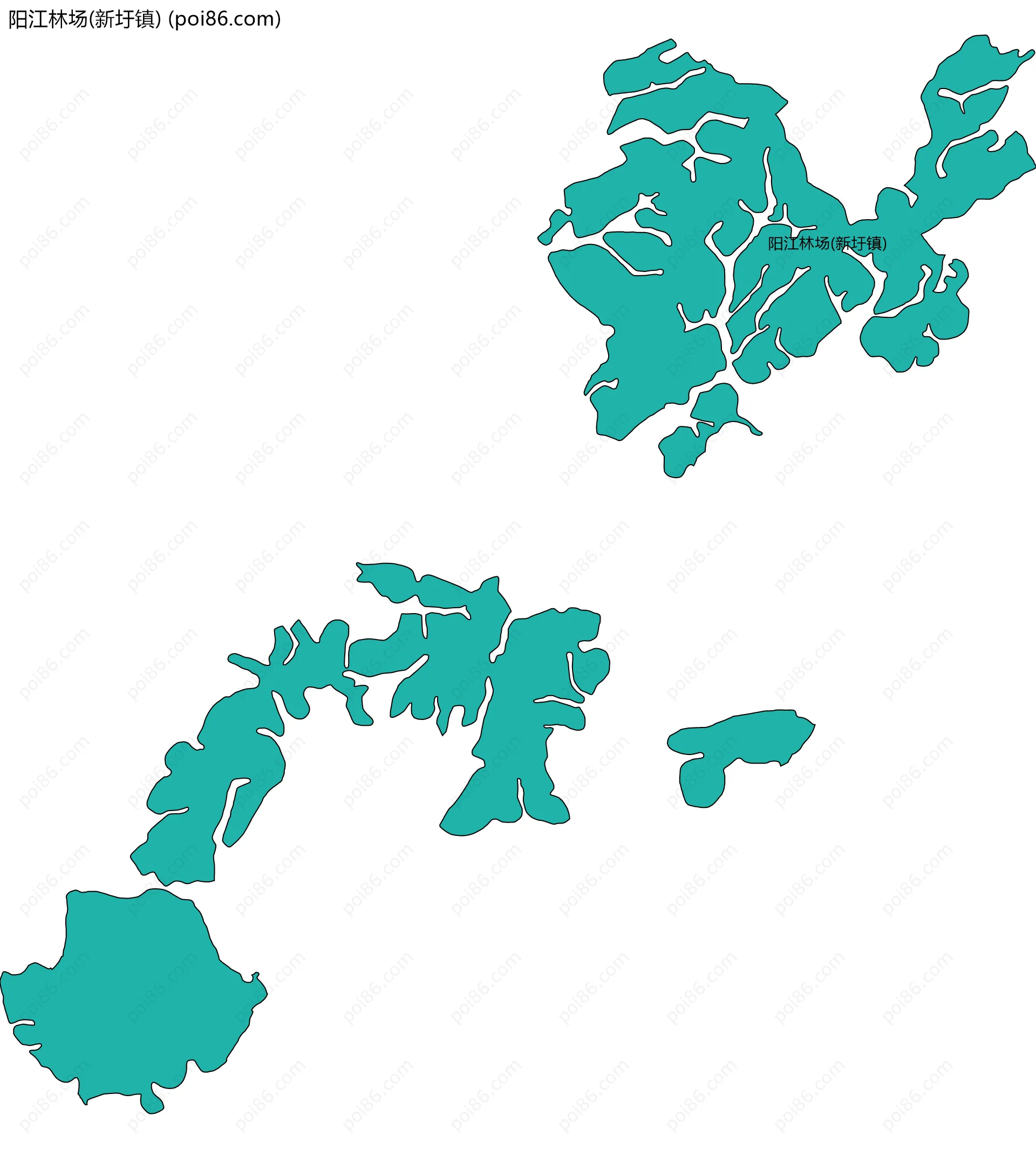 阳江林场(新圩镇)边界地图