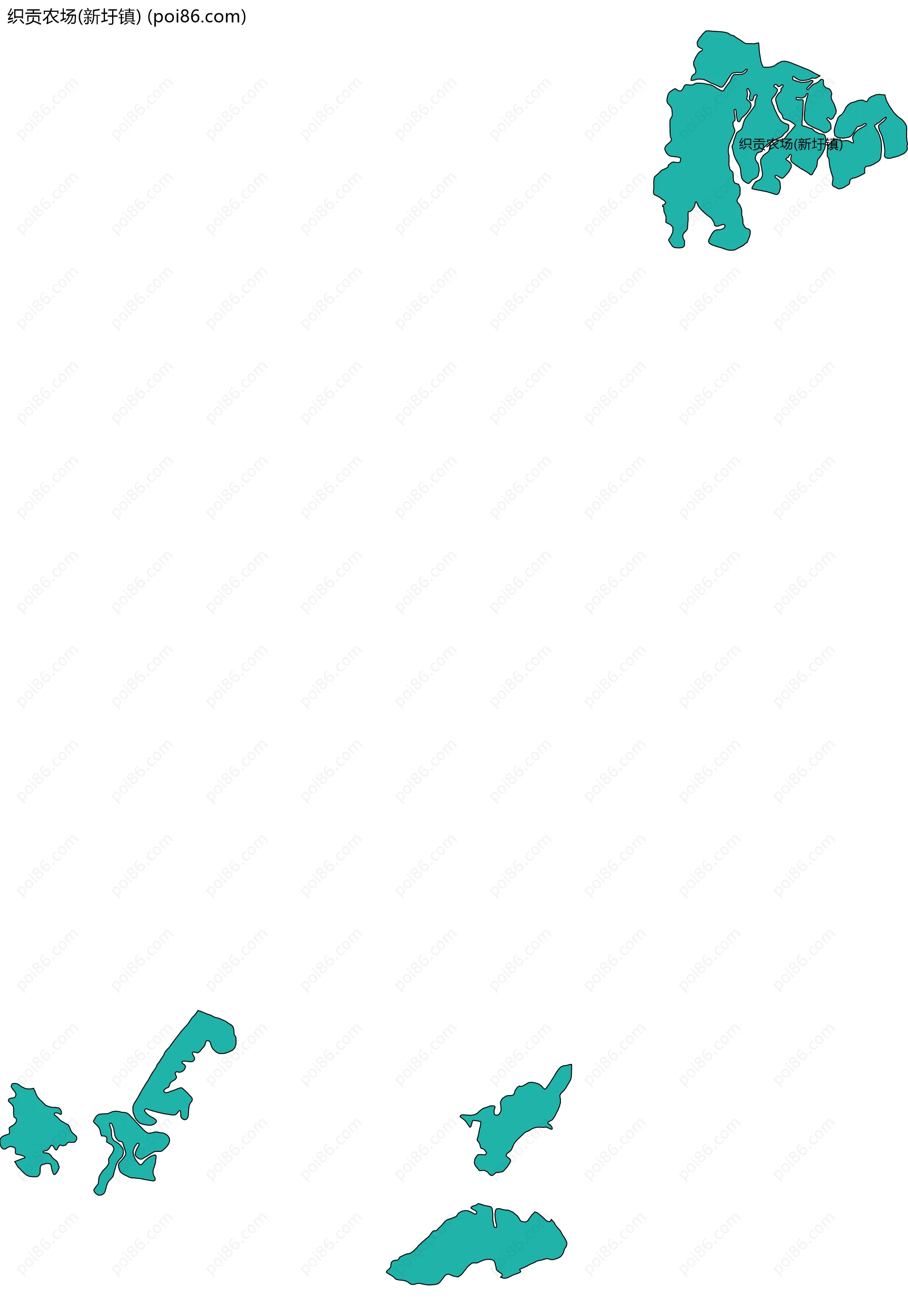 织贡农场(新圩镇)边界地图