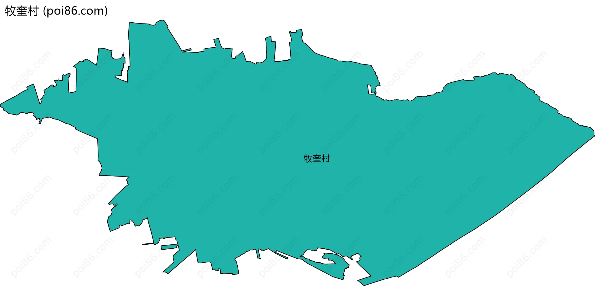 牧奎村边界地图