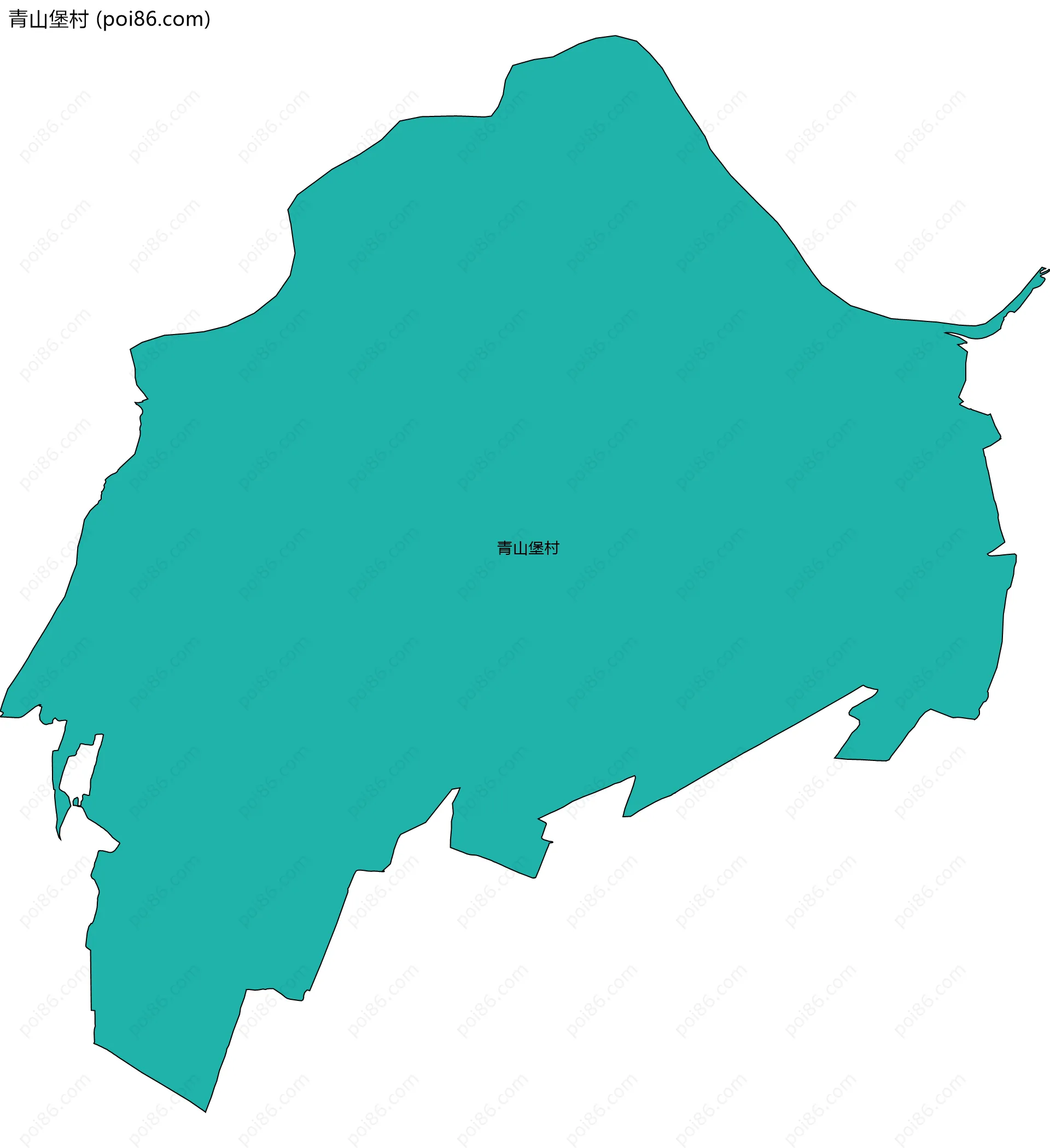 青山堡村边界地图