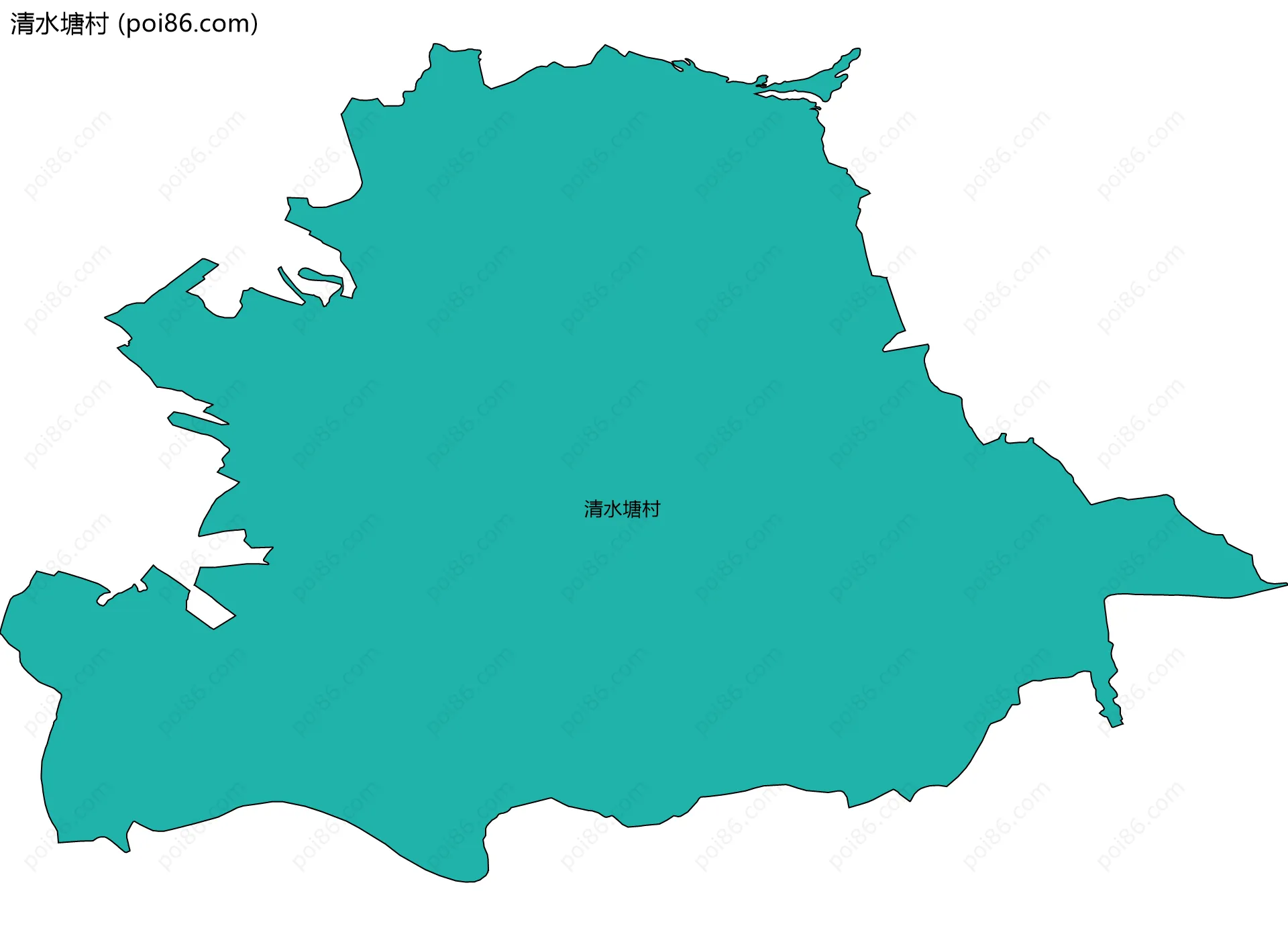 清水塘村边界地图
