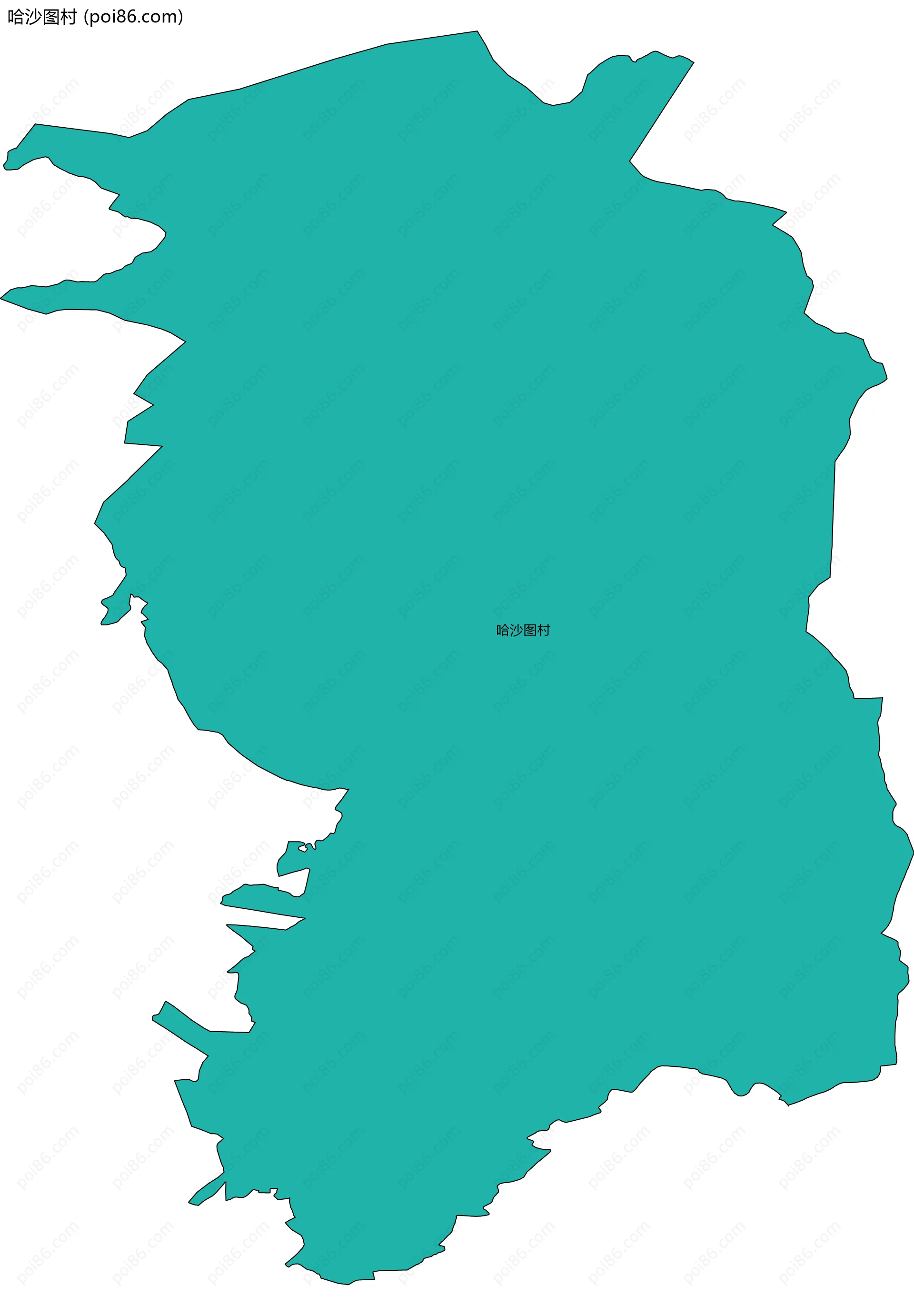 哈沙图村边界地图