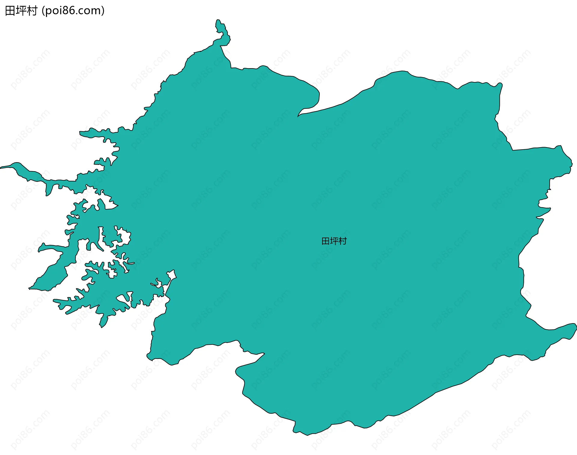 田坪村边界地图
