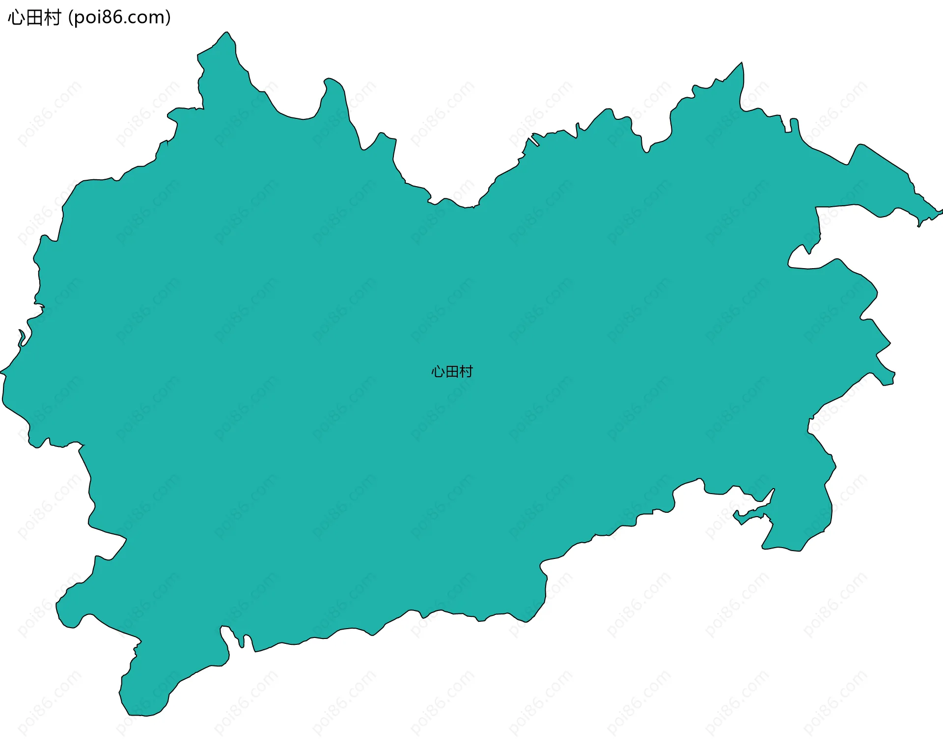 心田村边界地图