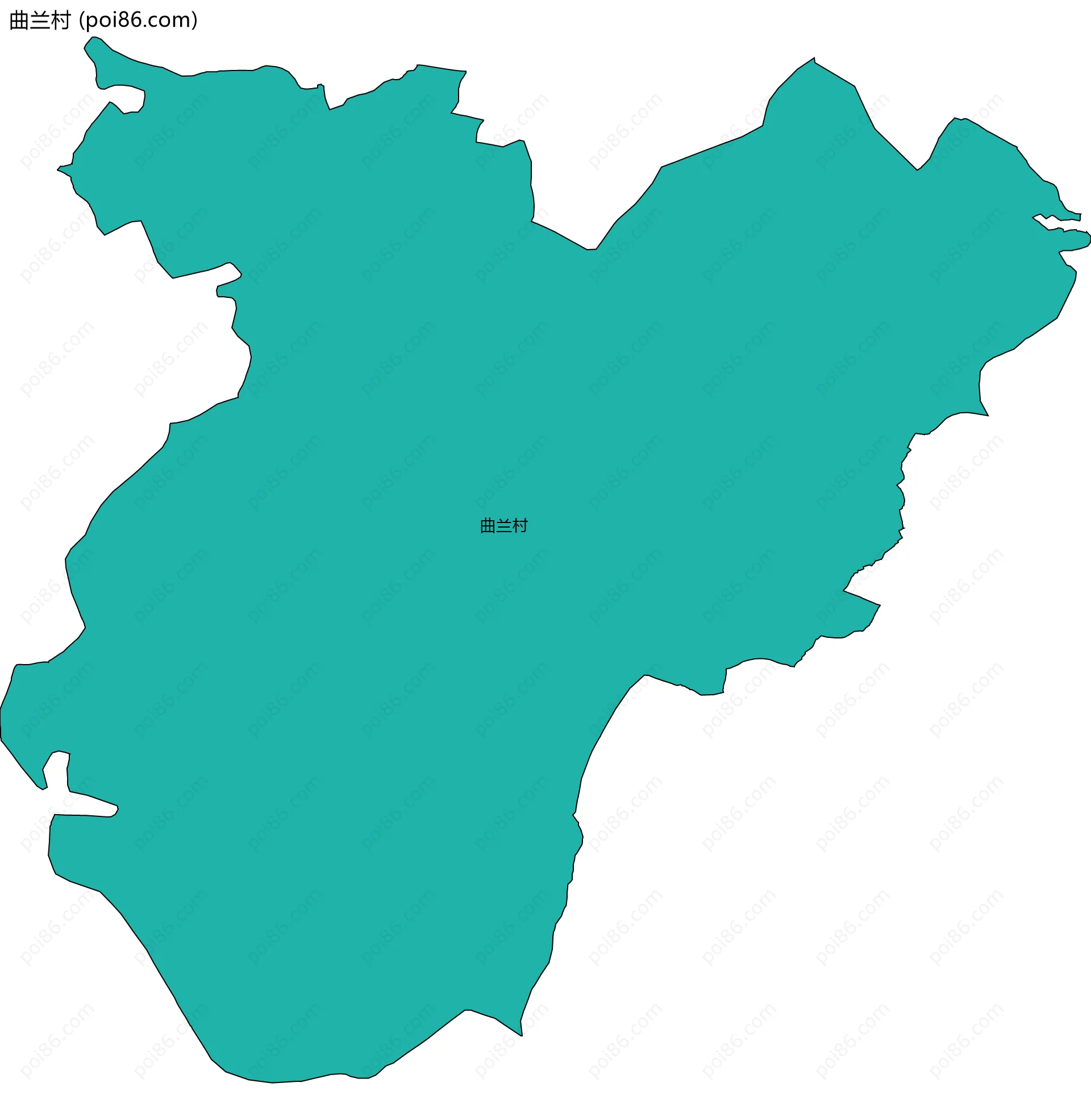 曲兰村边界地图
