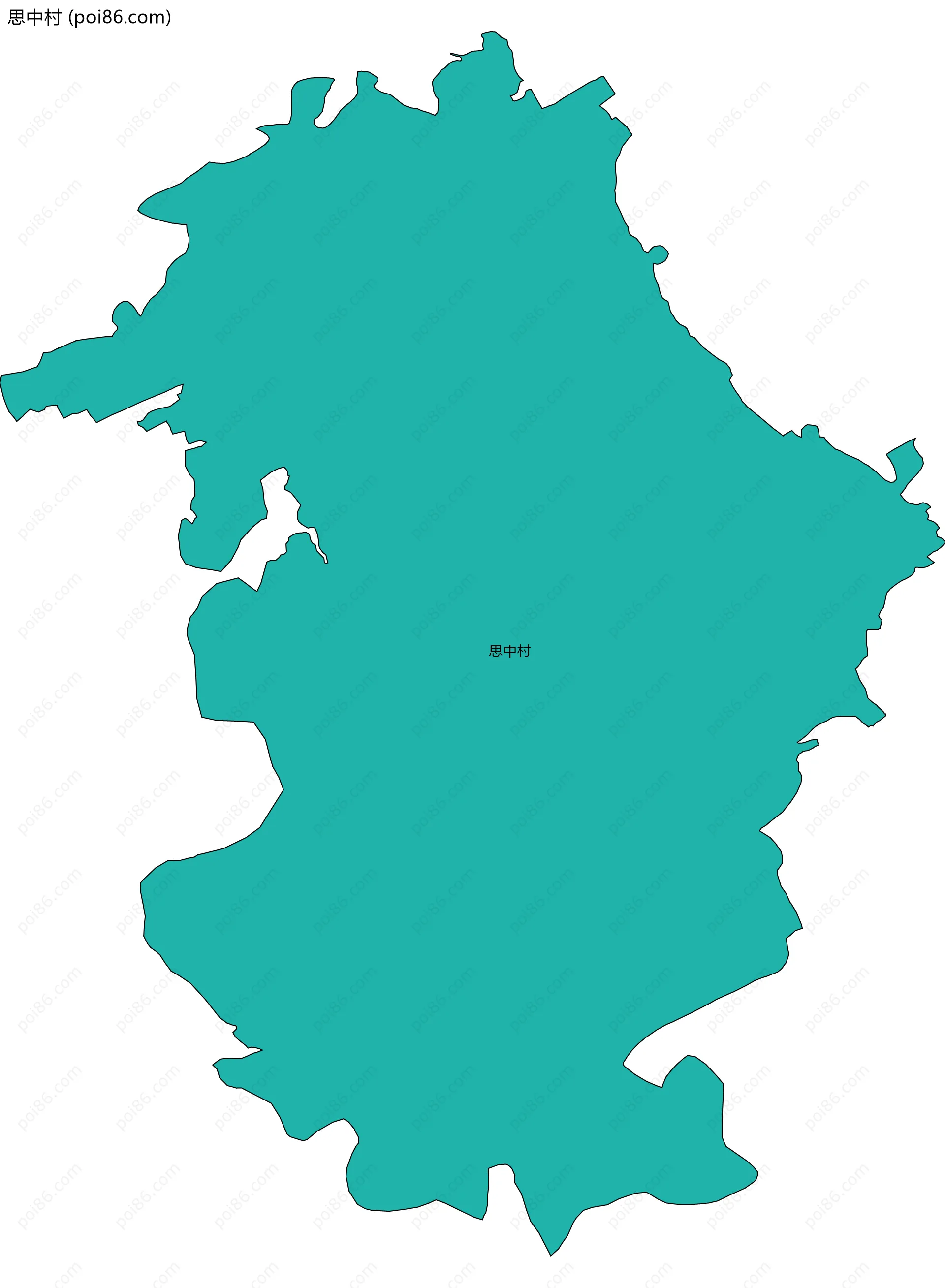 思中村边界地图