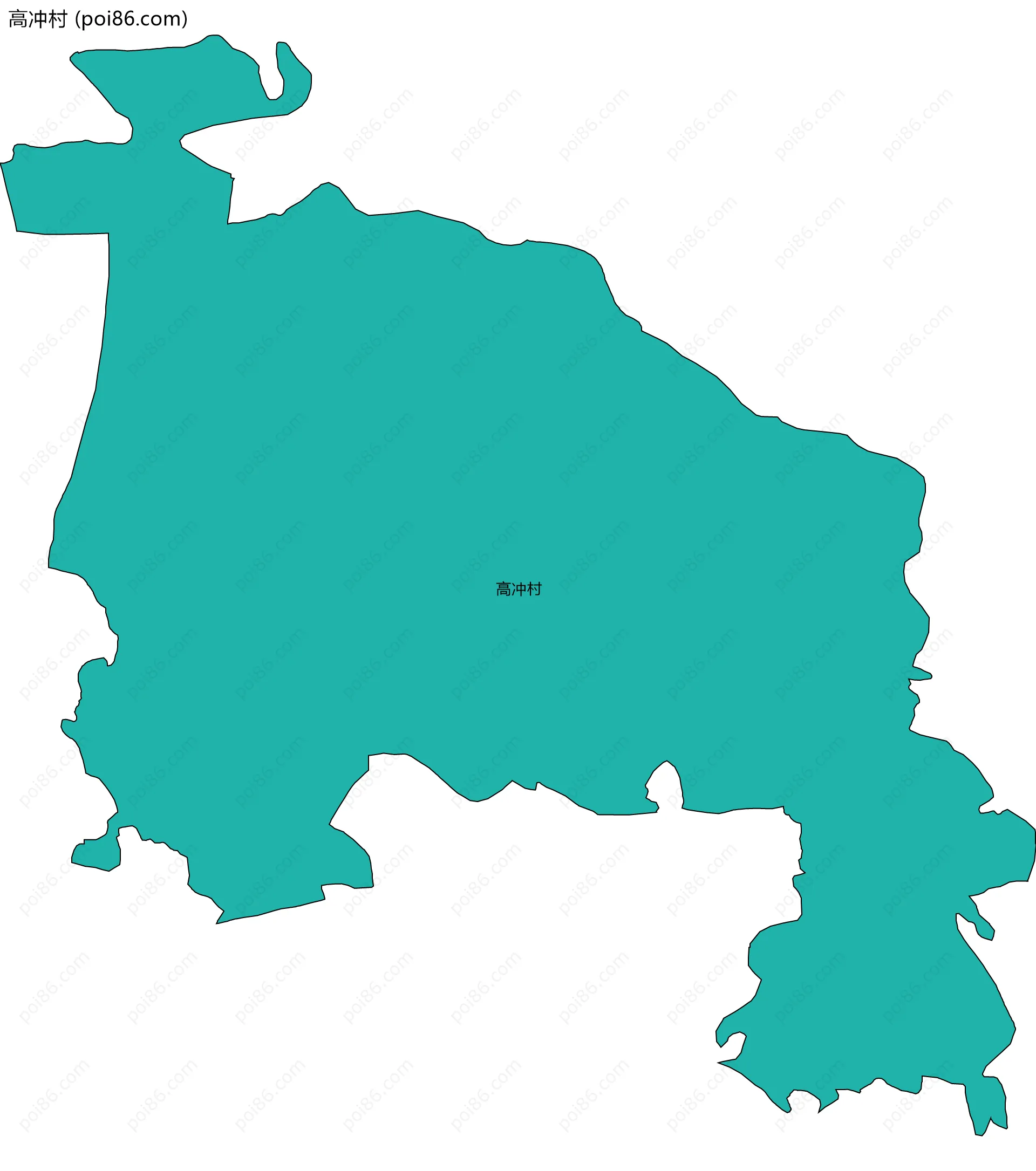 高冲村边界地图