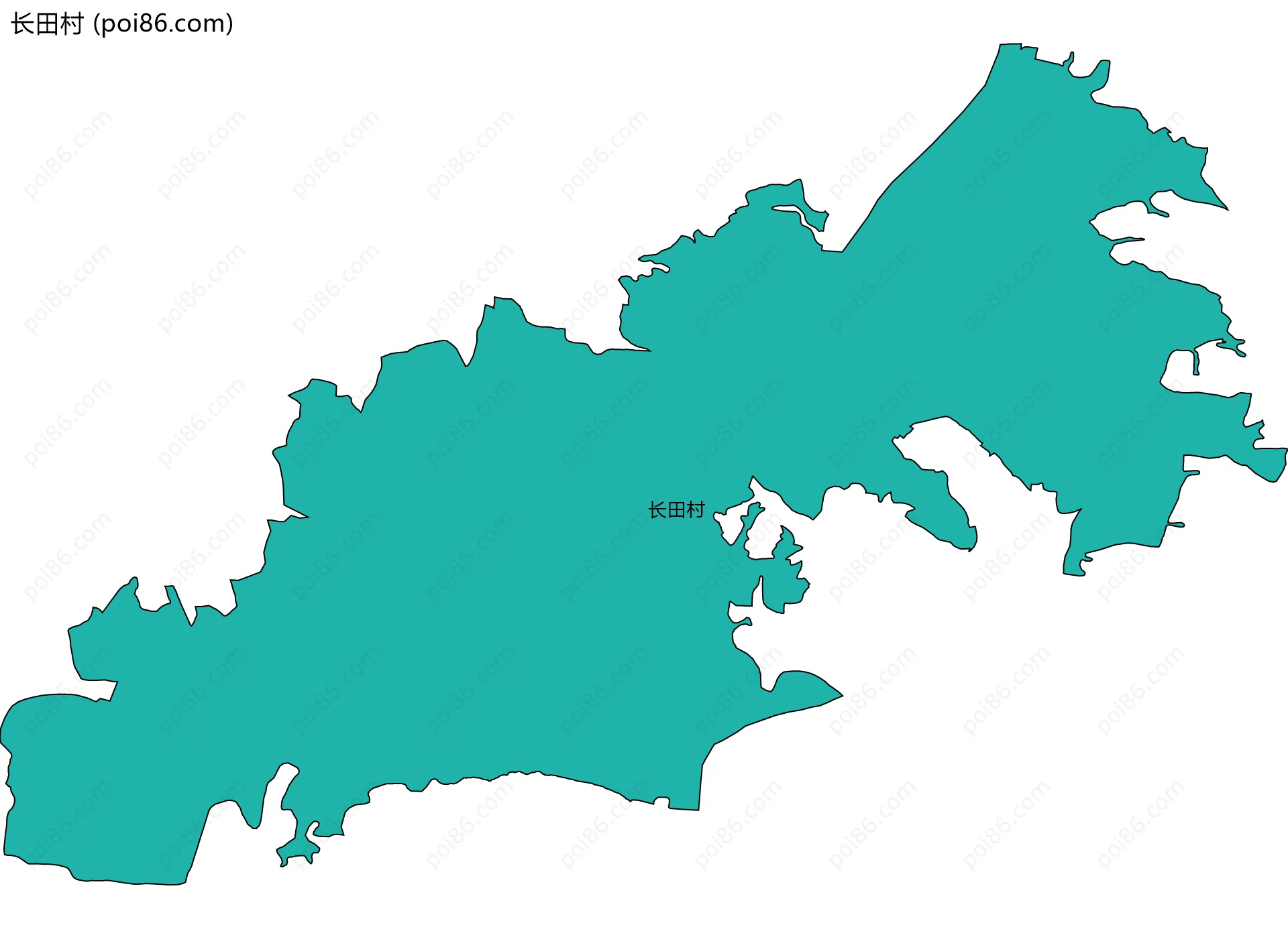 长田村边界地图
