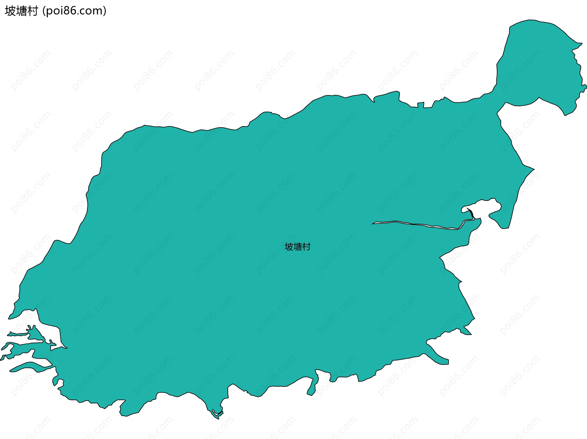 坡塘村边界地图