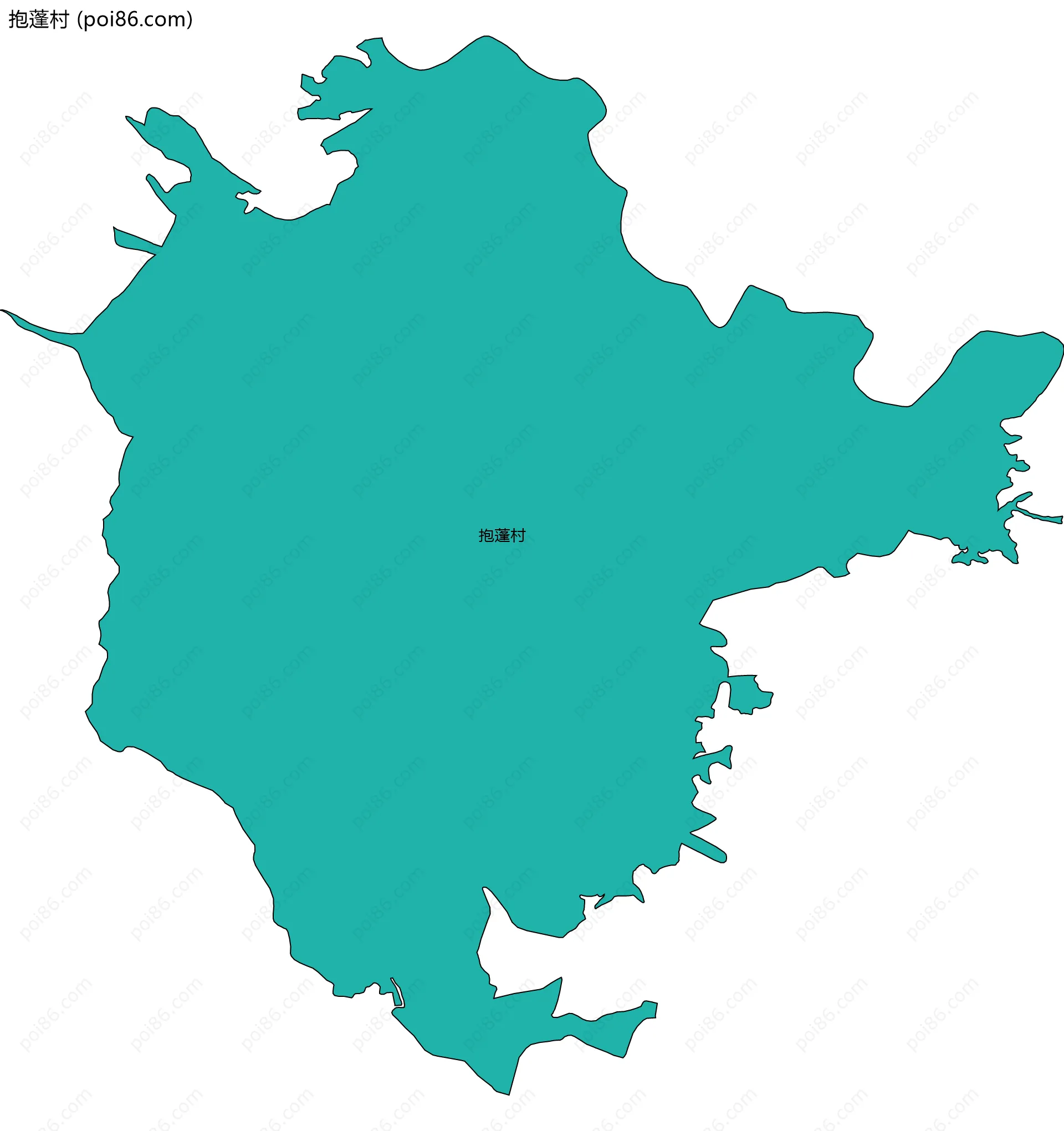 抱蓬村边界地图