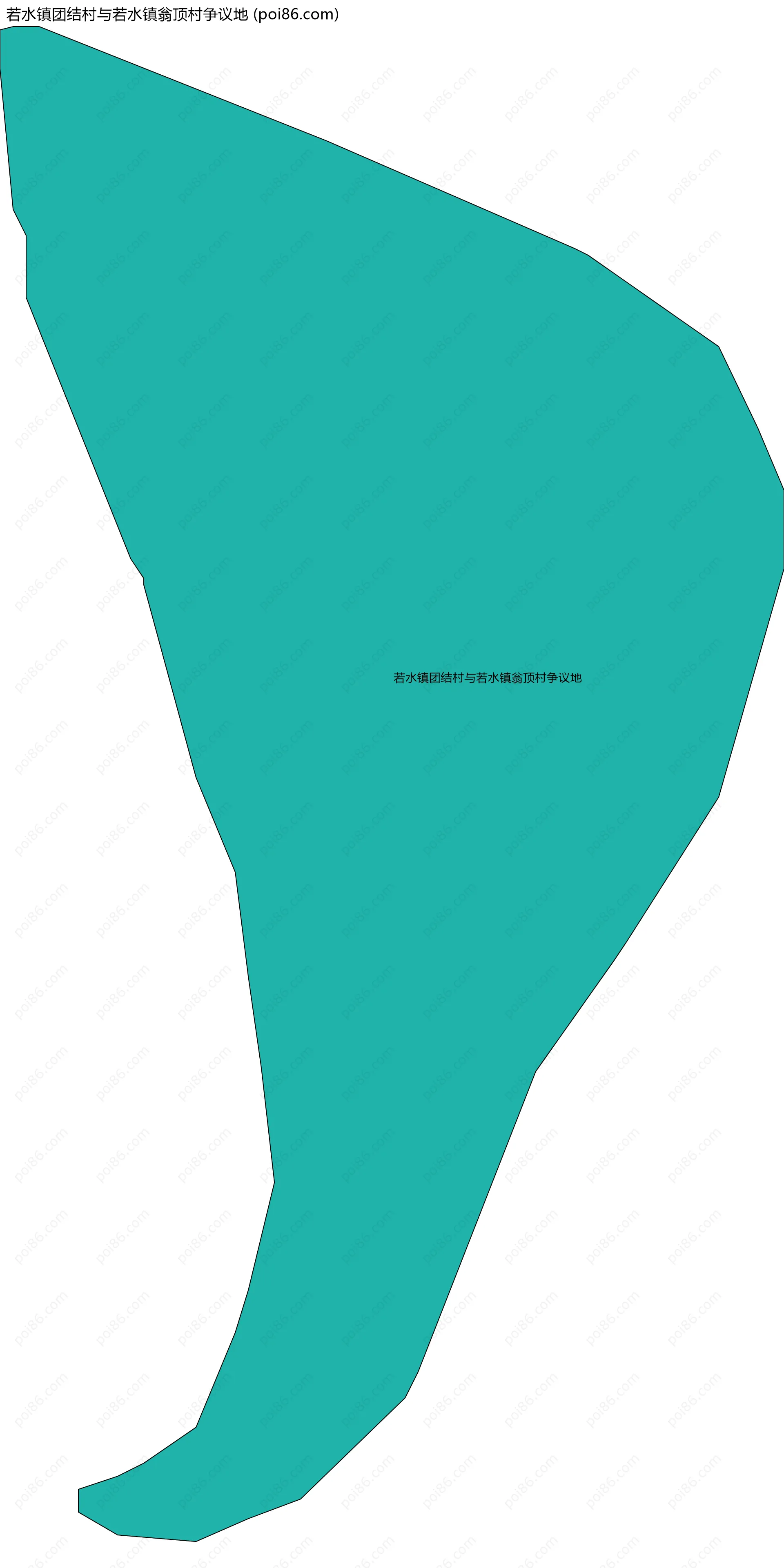 若水镇团结村与若水镇翁顶村争议地边界地图