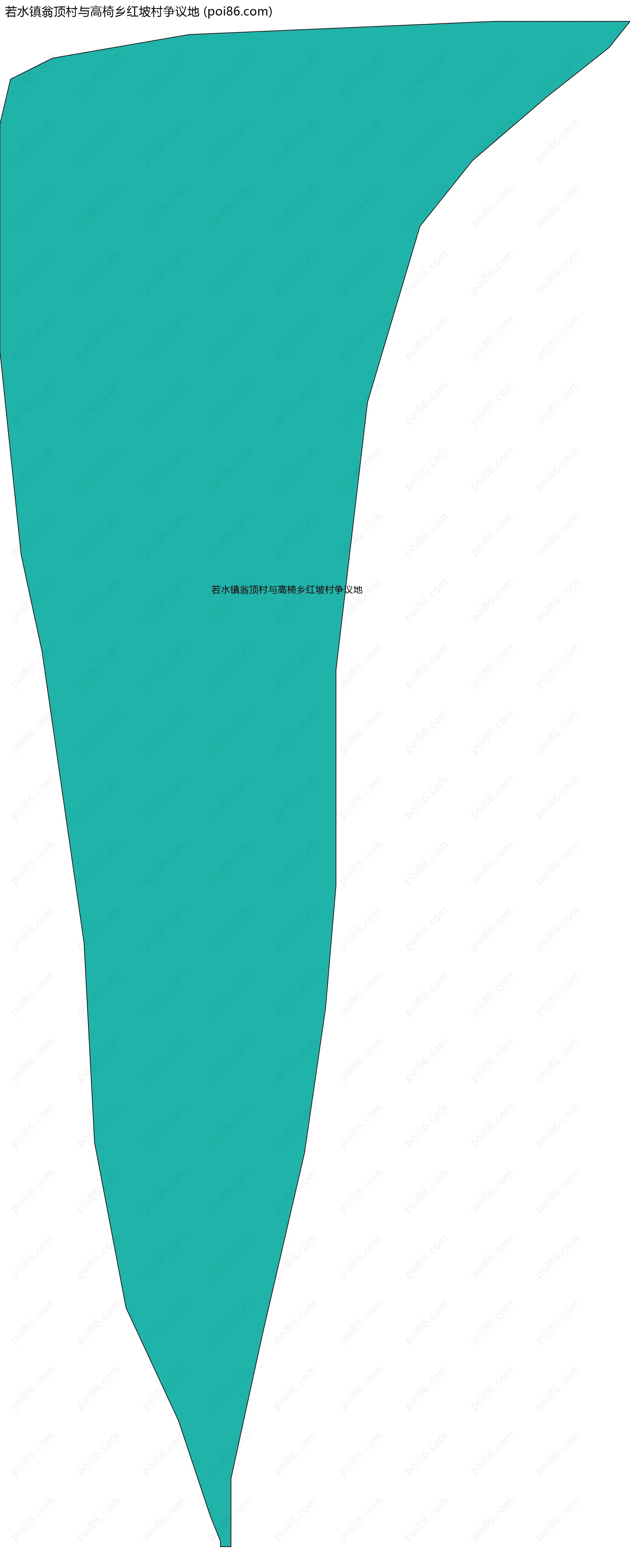 若水镇翁顶村与高椅乡红坡村争议地边界地图