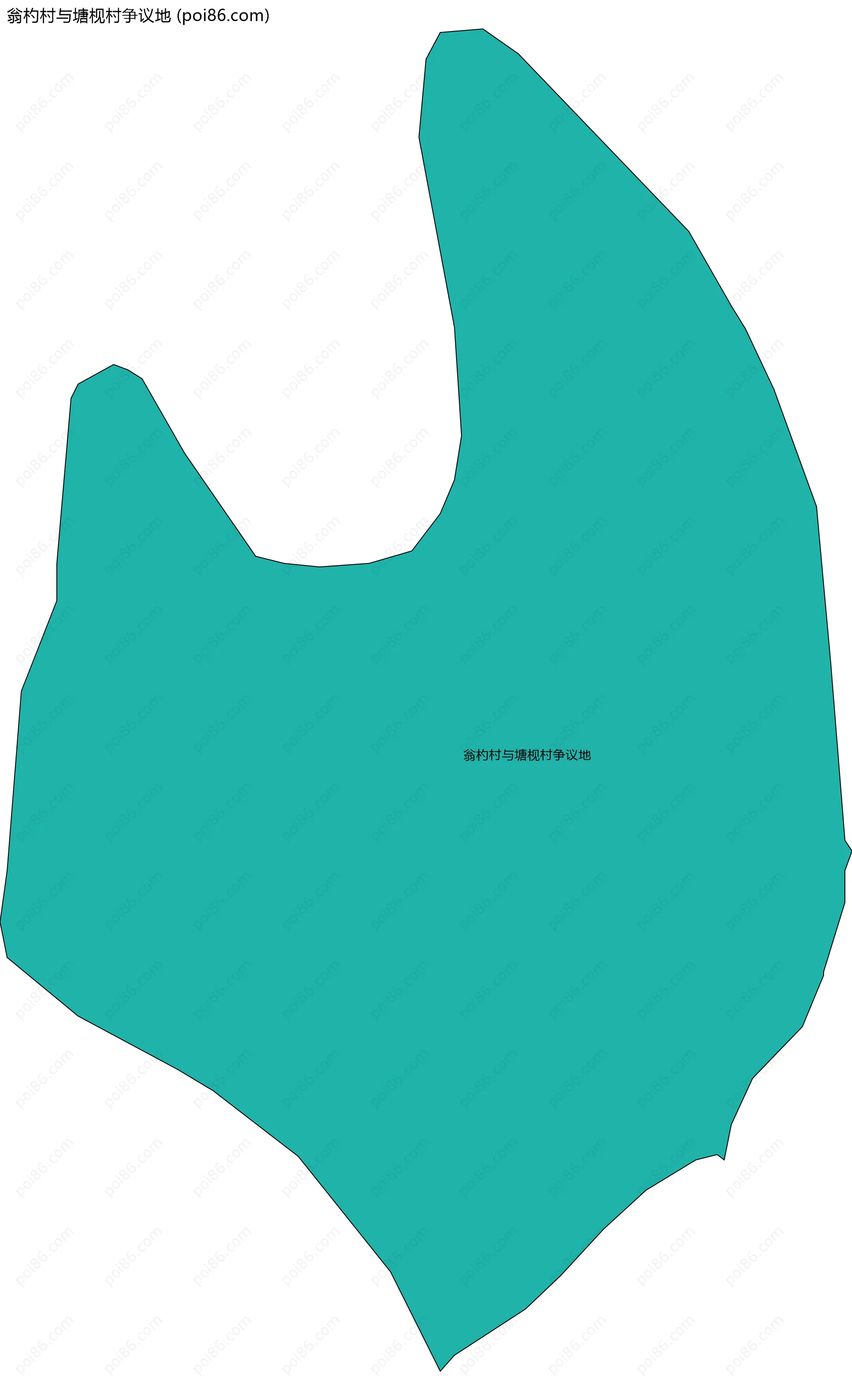 翁杓村与塘枧村争议地边界地图