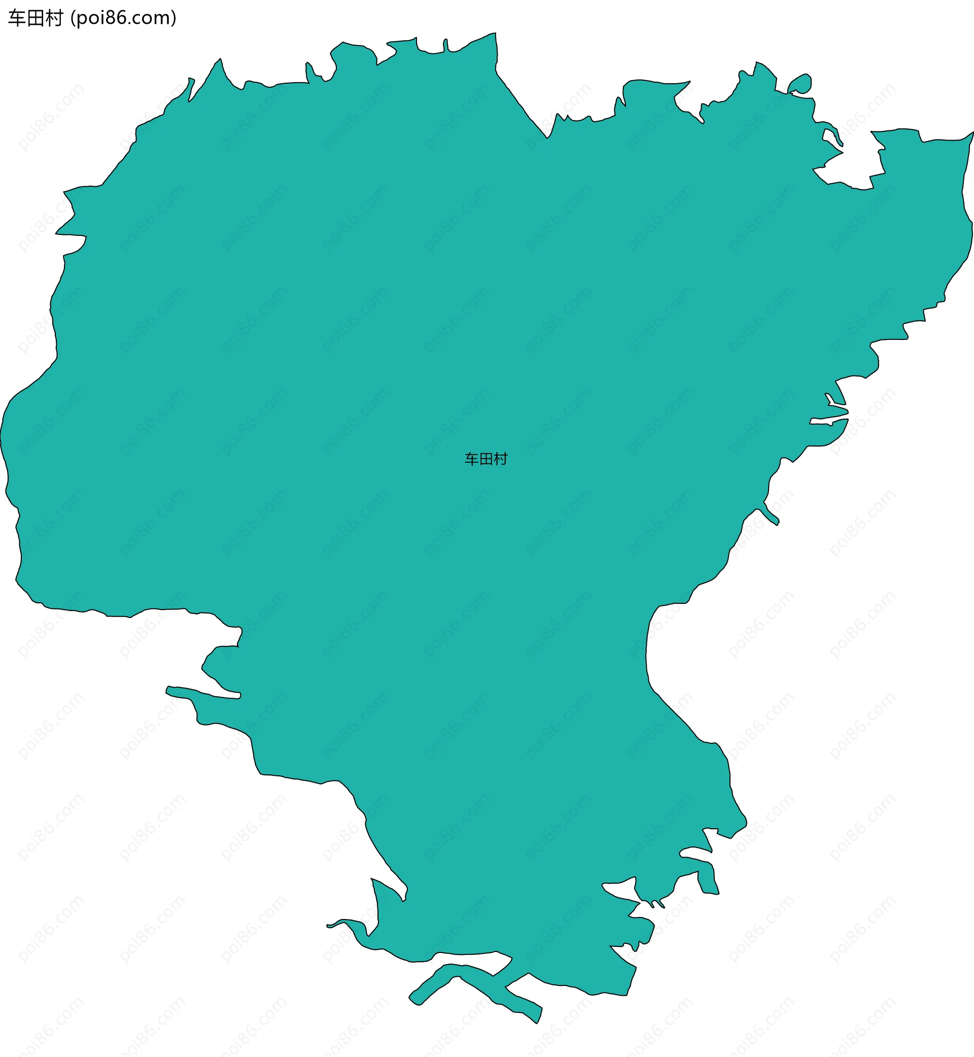 车田村边界地图