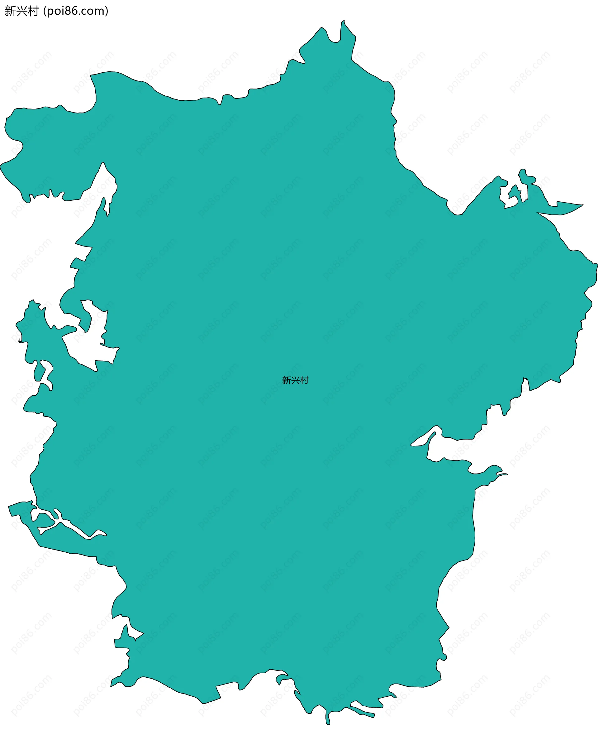 新兴村边界地图