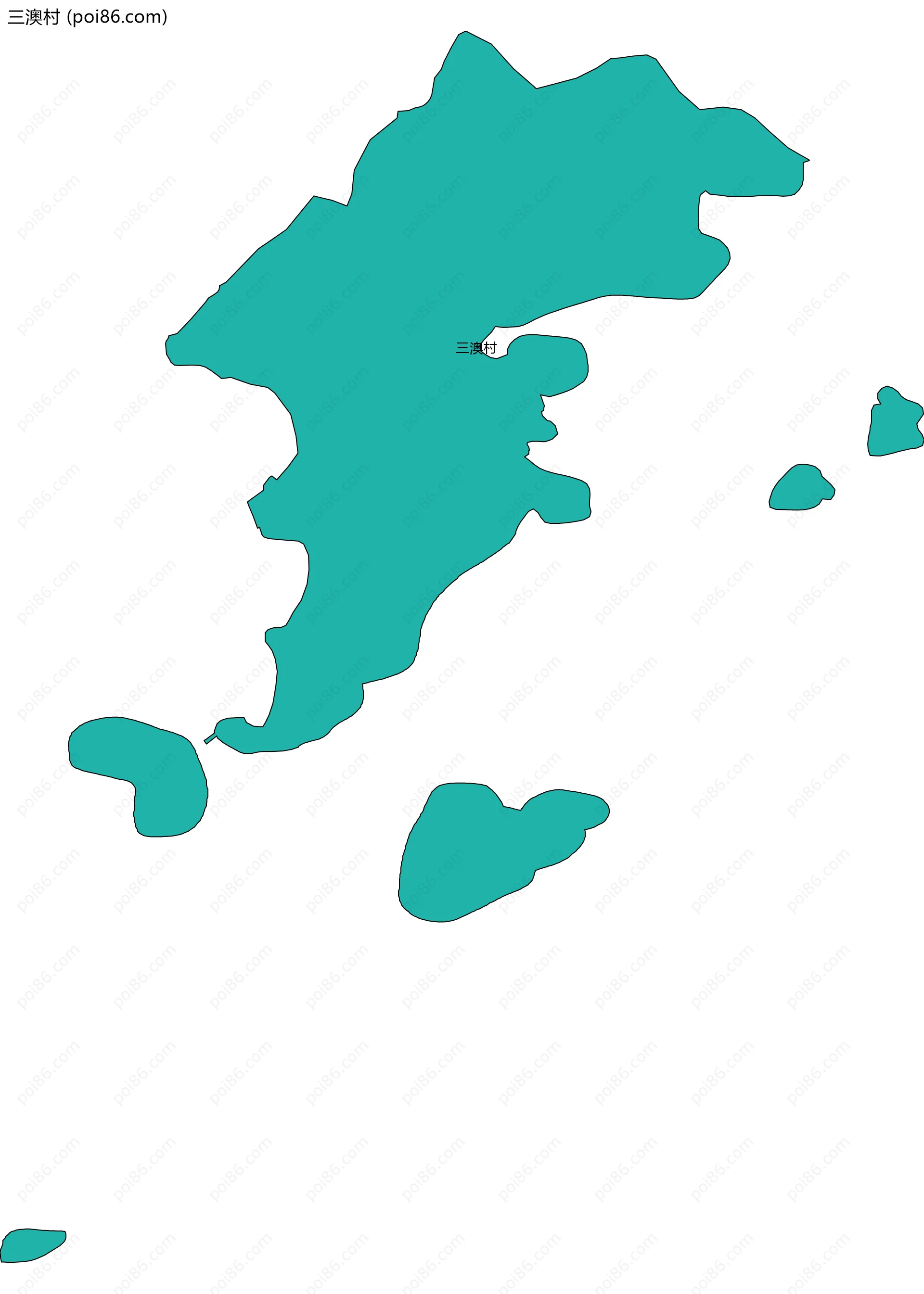 三澳村边界地图