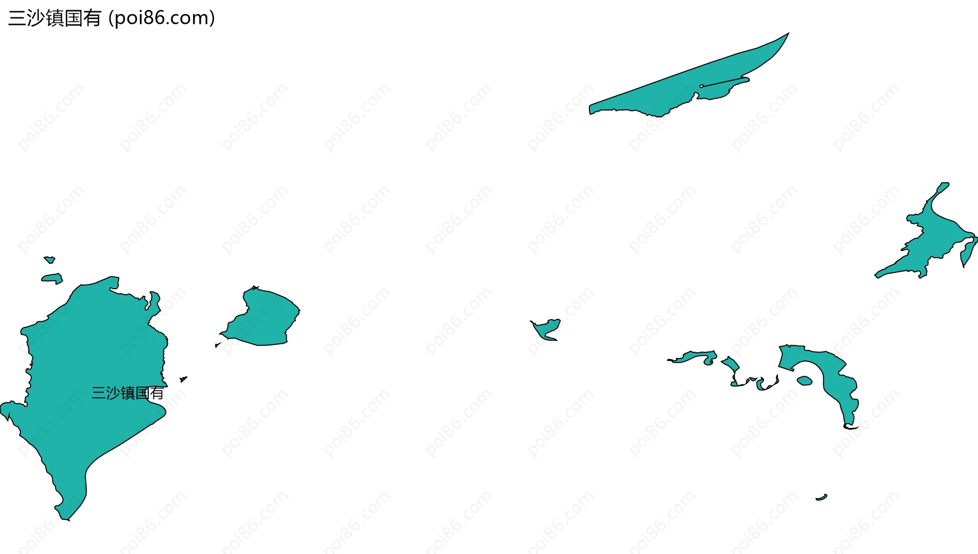 三沙镇国有边界地图