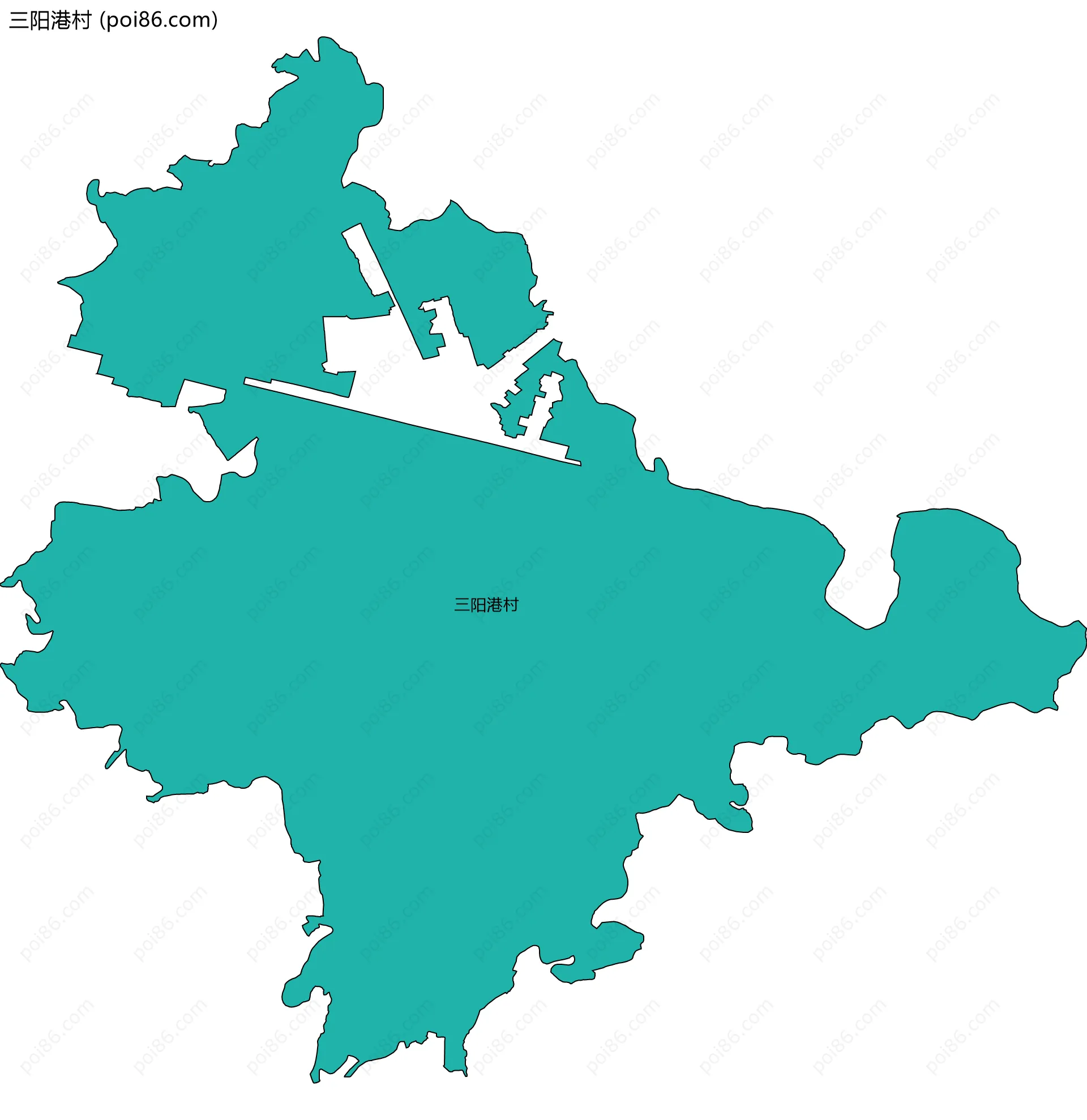 三阳港村边界地图