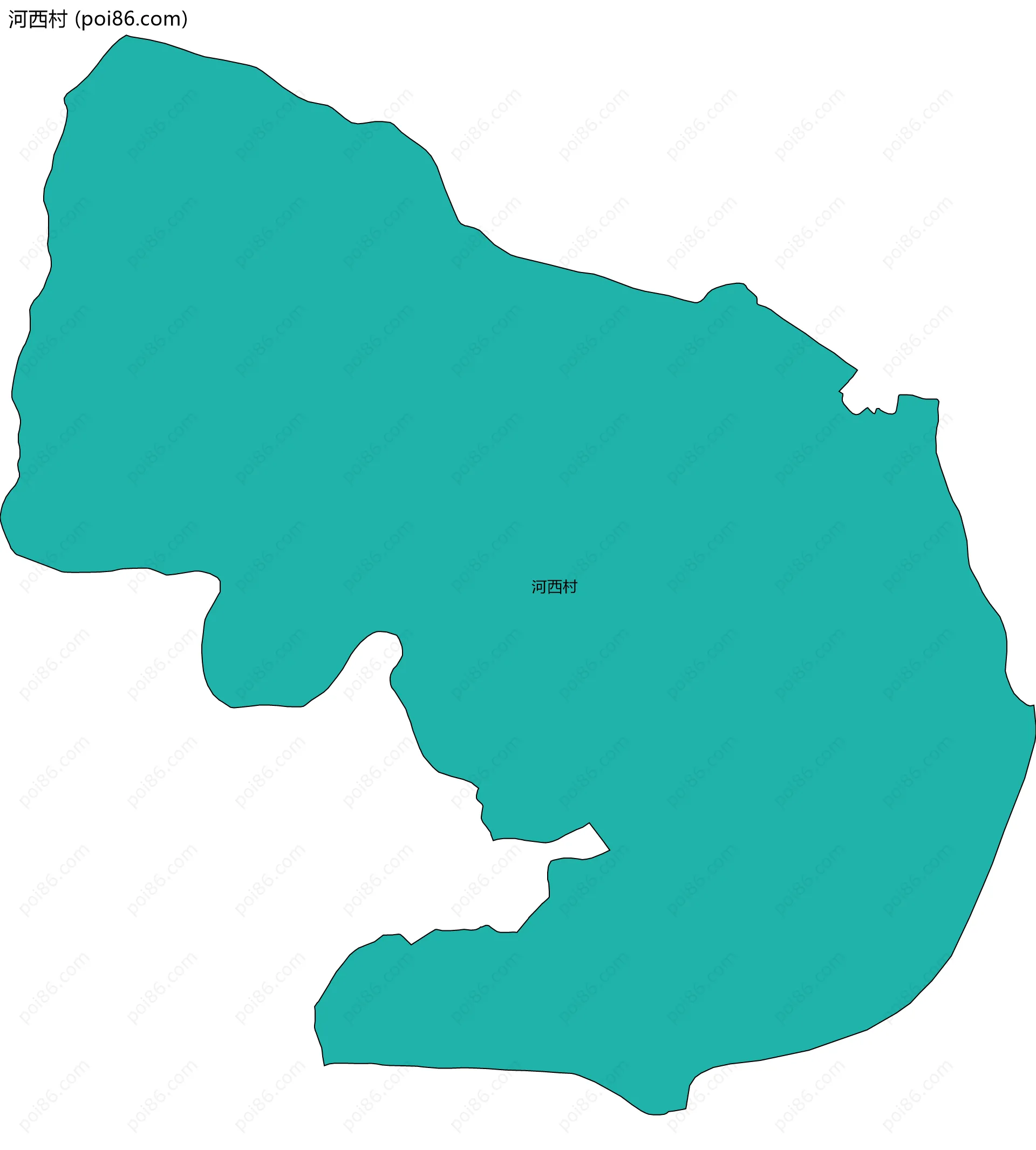 河西村边界地图