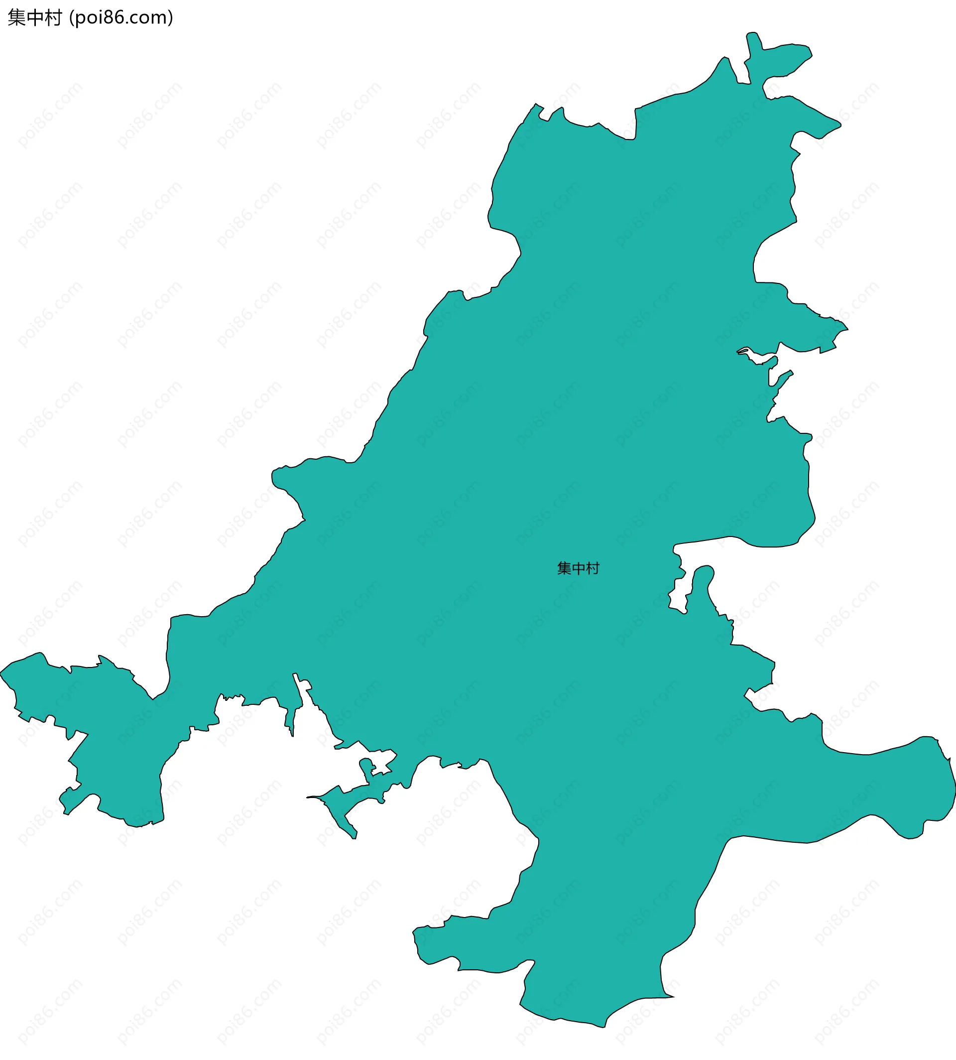 集中村边界地图