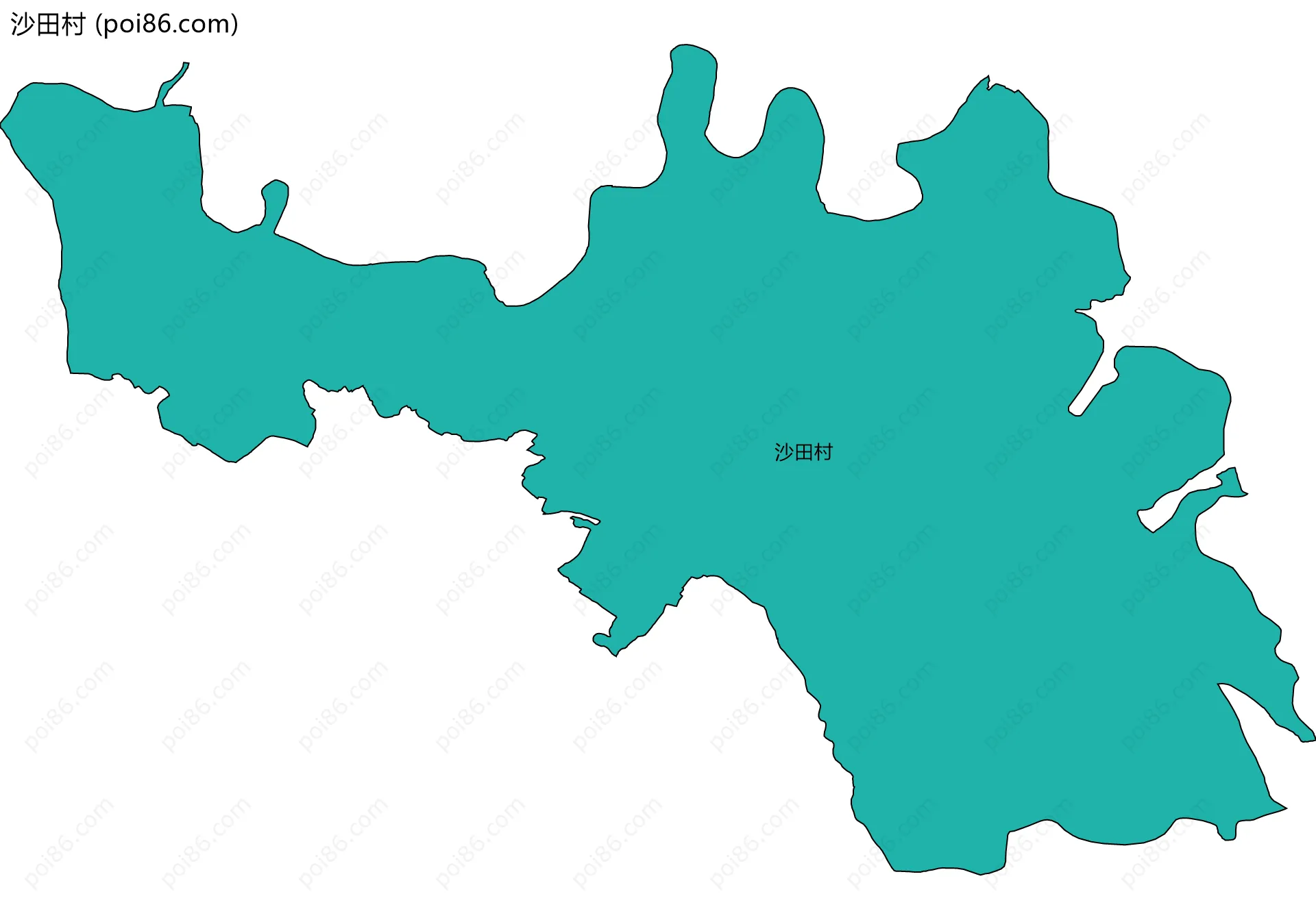 沙田村边界地图