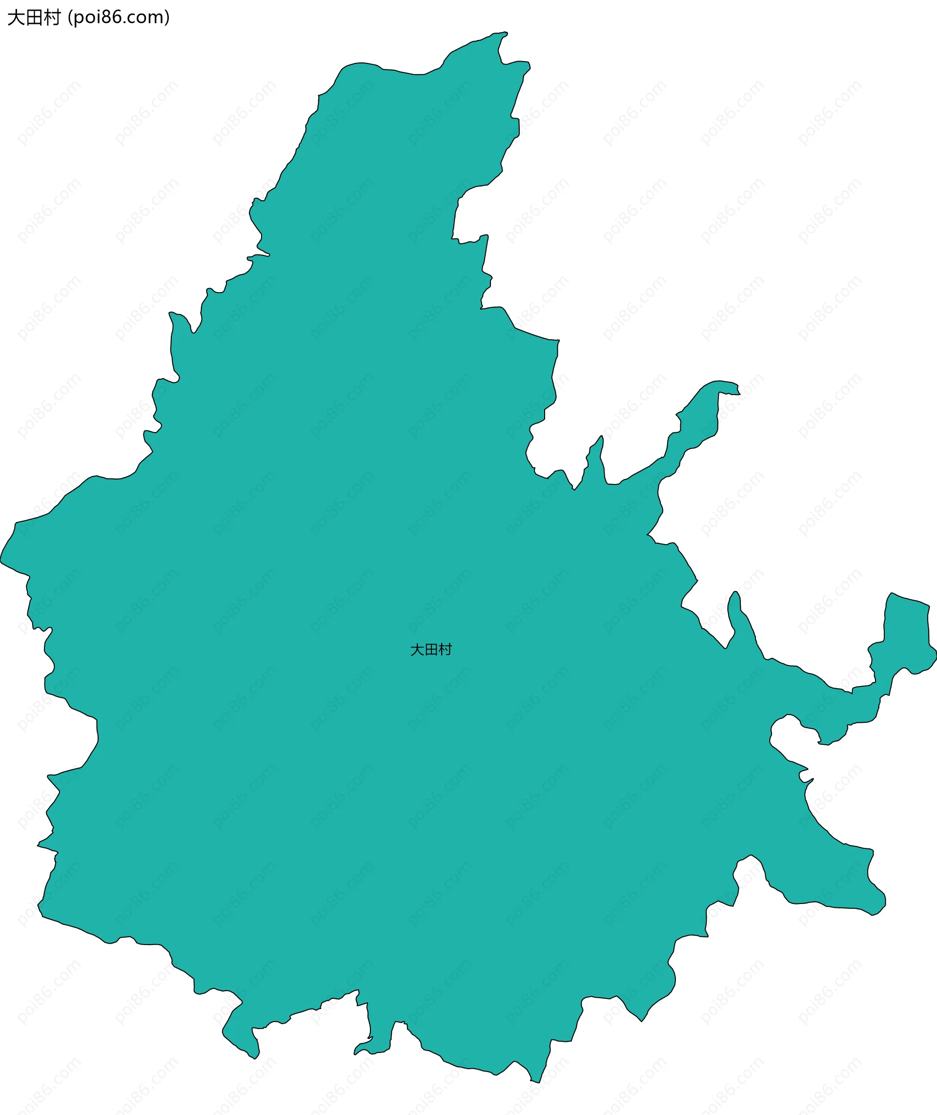 大田村边界地图