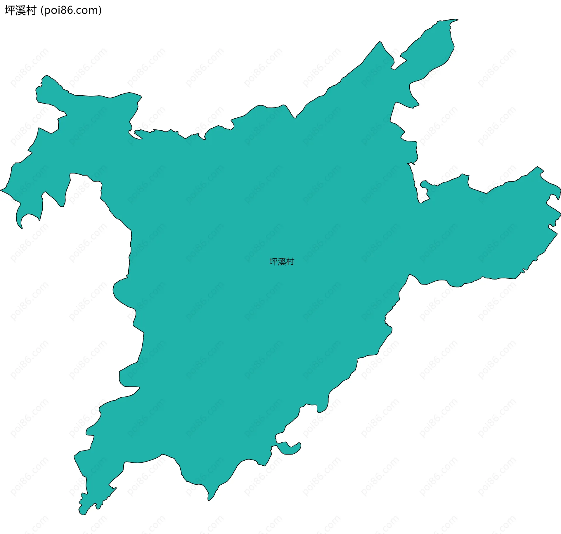 坪溪村边界地图