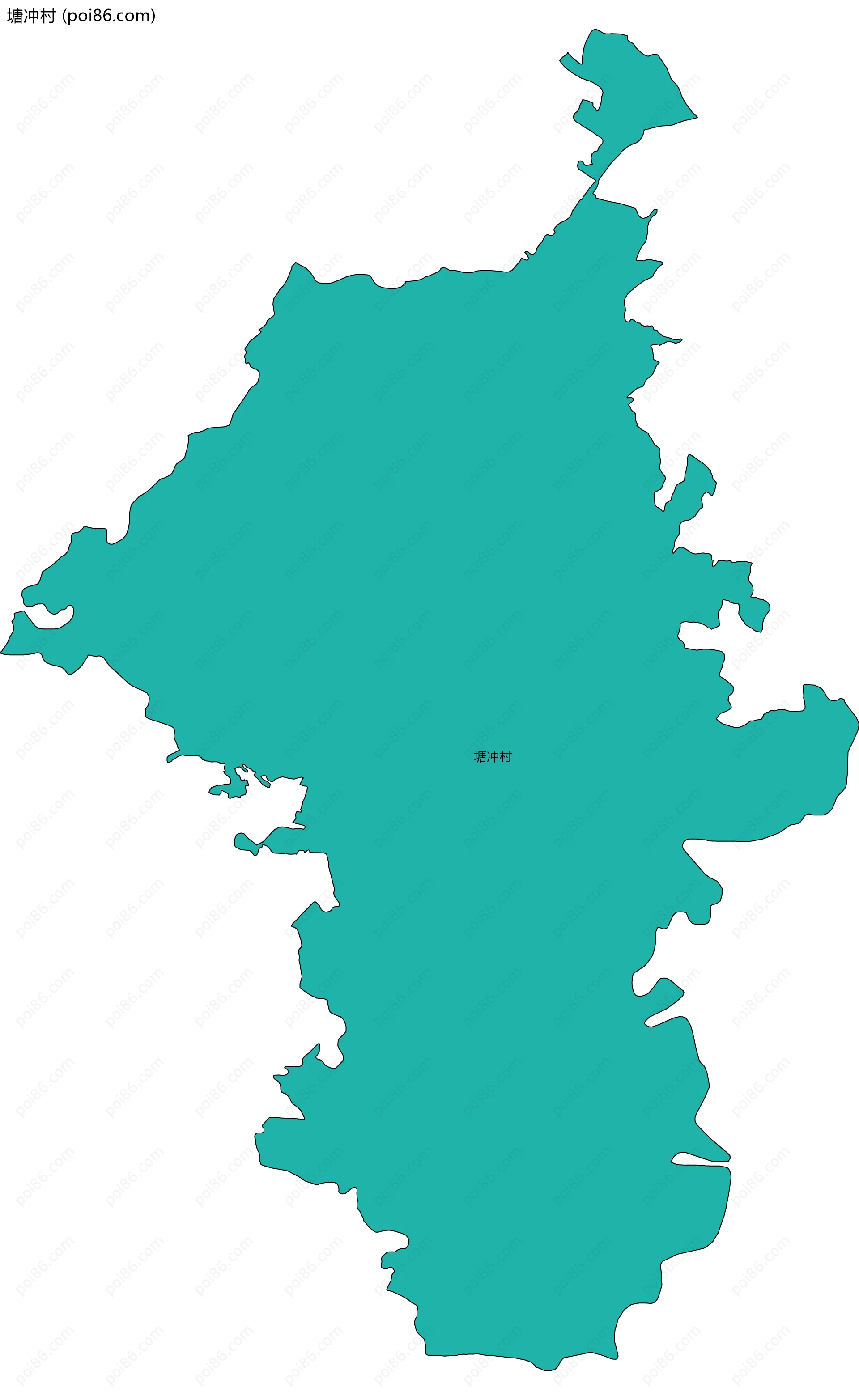 塘冲村边界地图