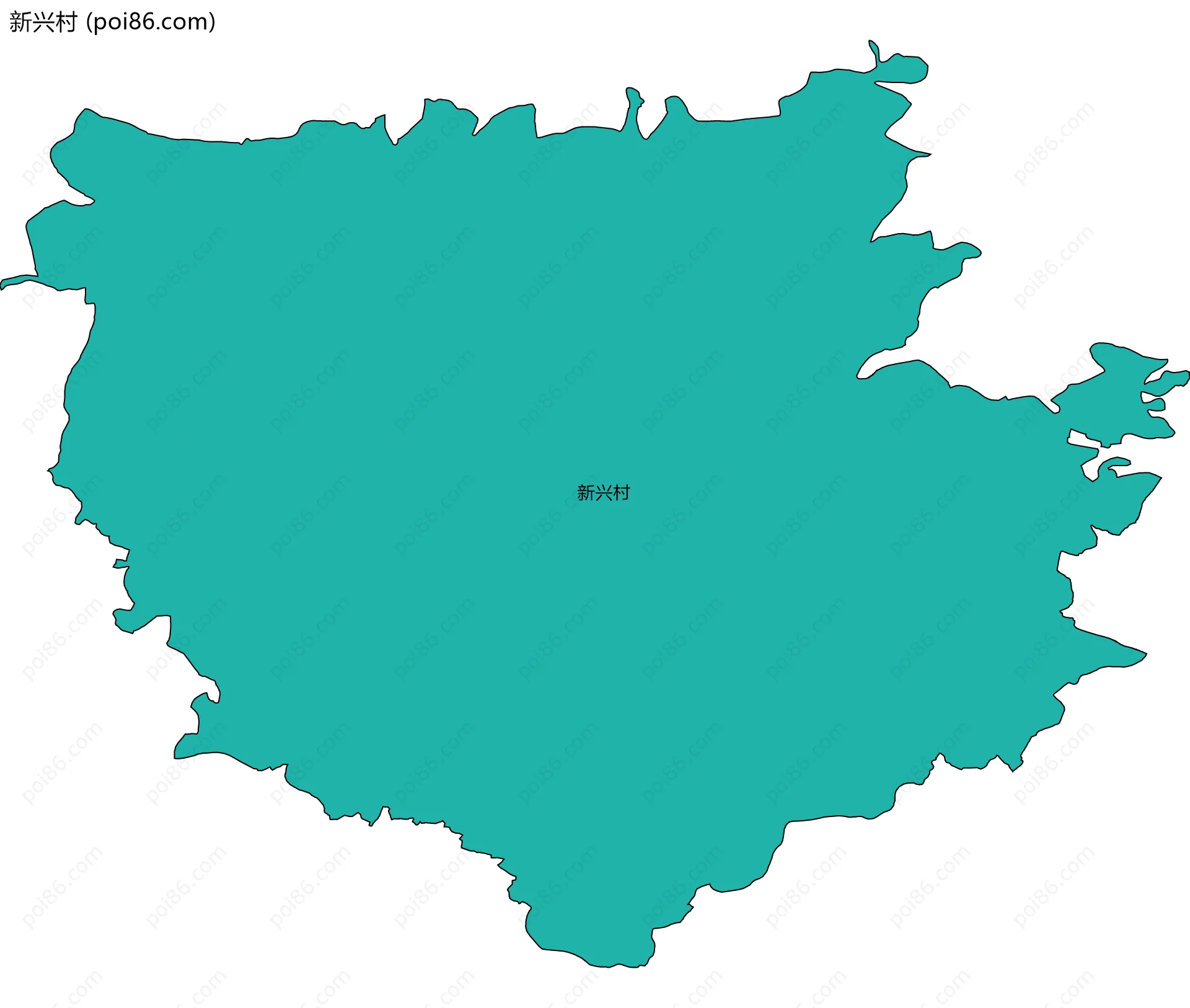 新兴村边界地图