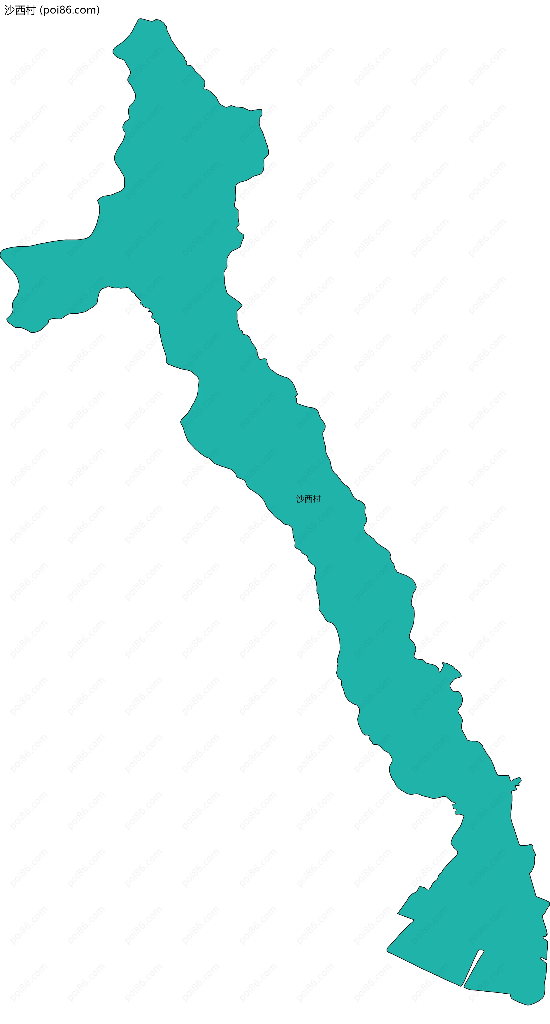 沙西村边界地图