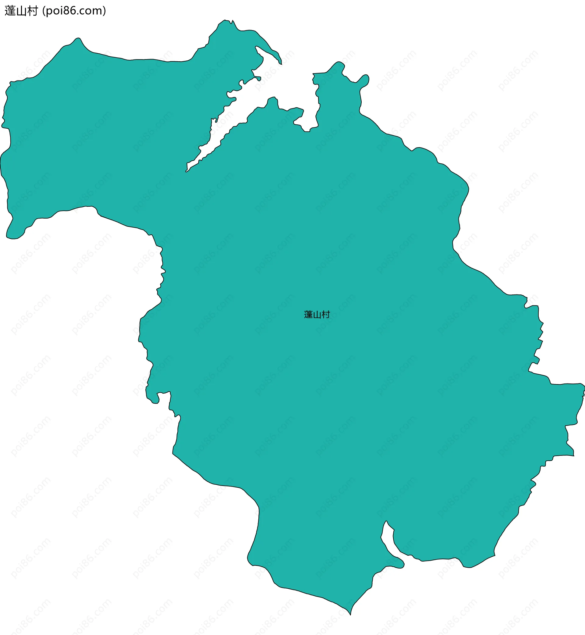 蓬山村边界地图