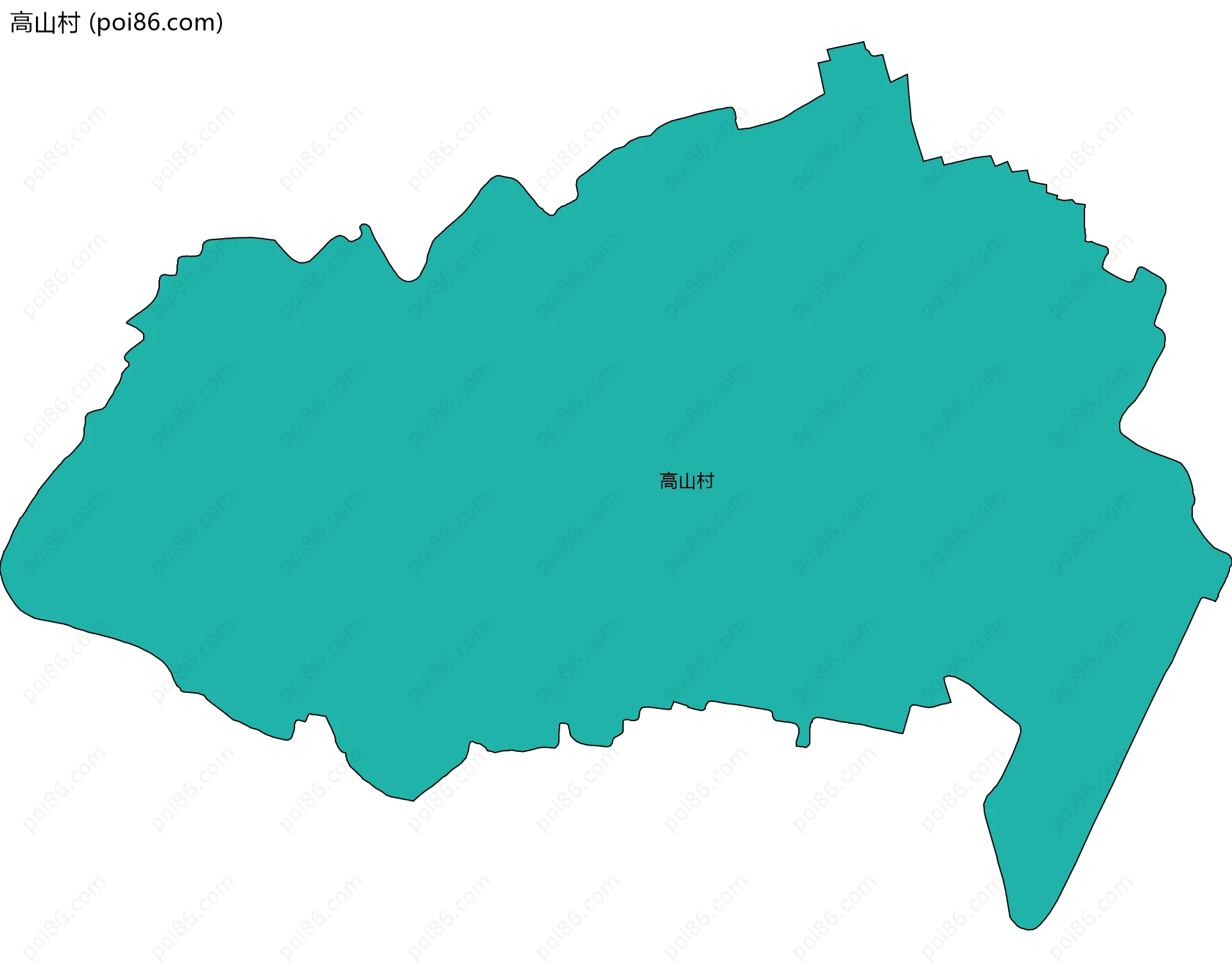 高山村边界地图