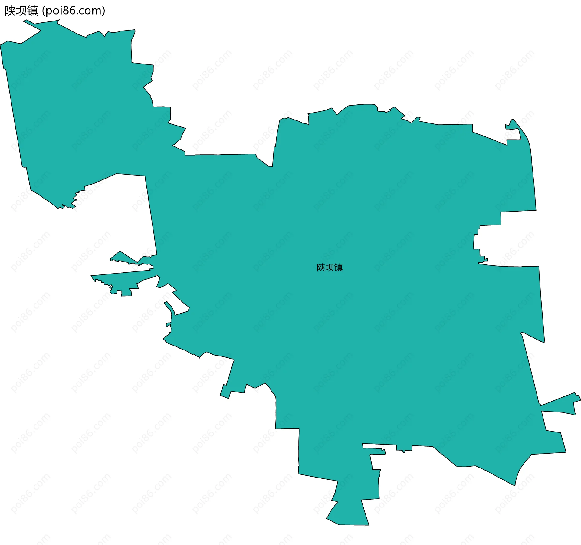 陕坝镇边界地图