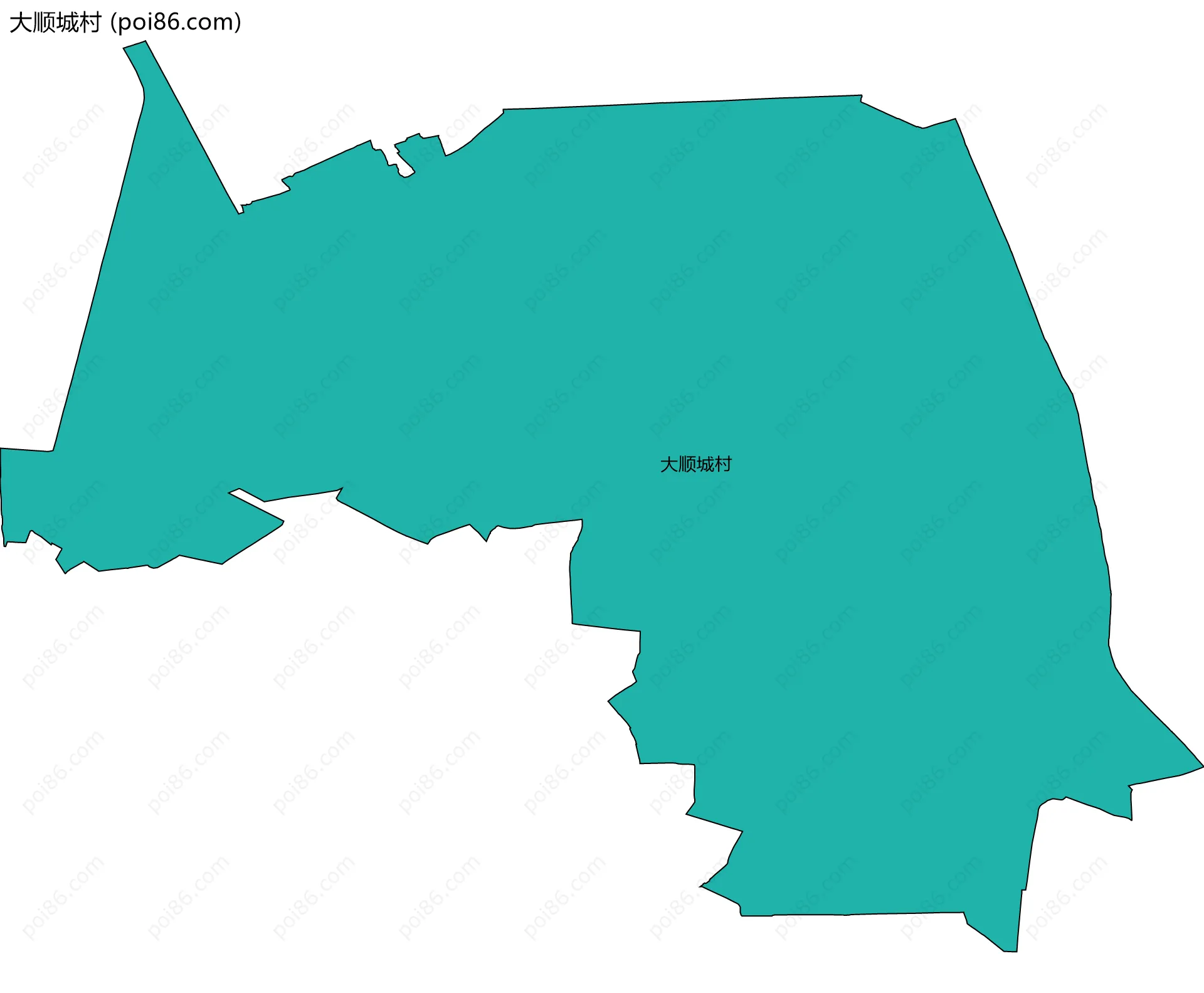 大顺城村边界地图