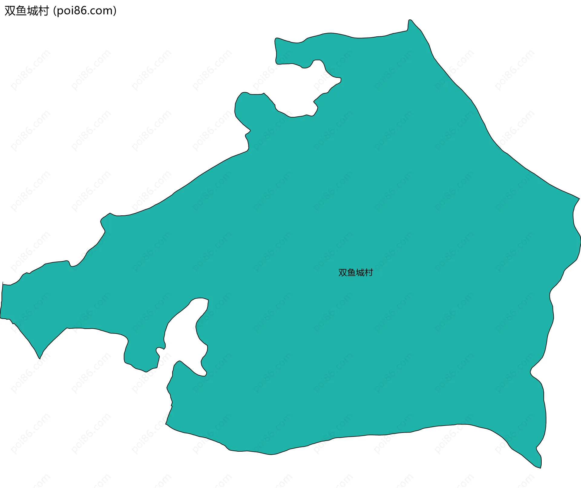 双鱼城村边界地图