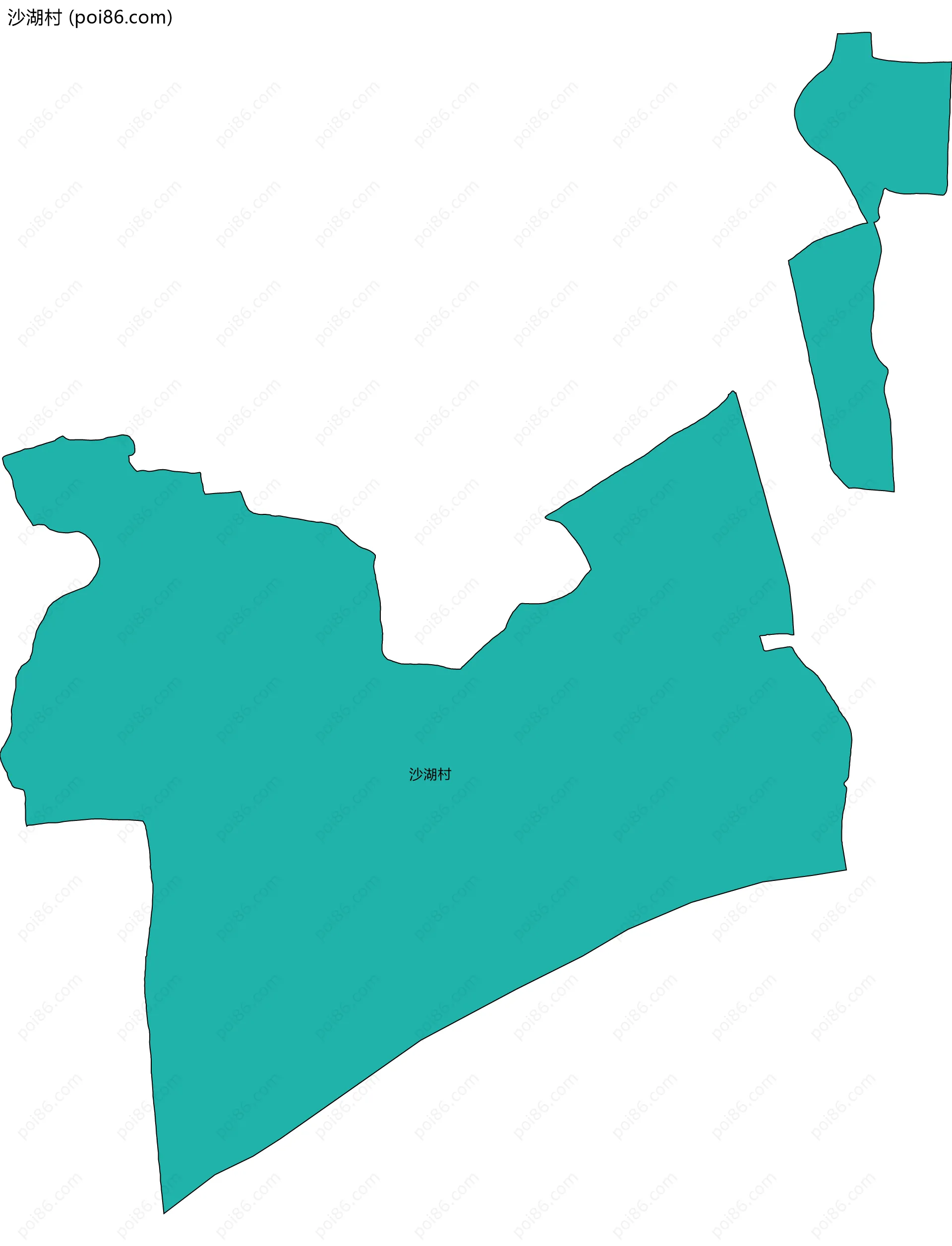 沙湖村边界地图