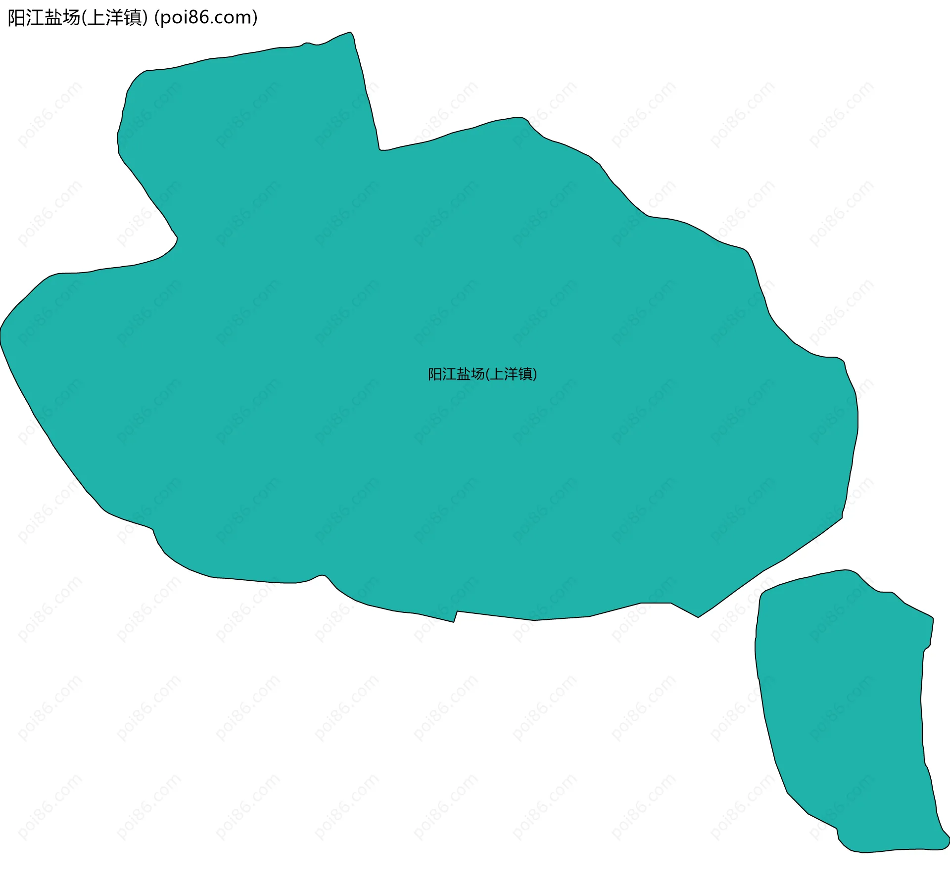 阳江盐场(上洋镇)边界地图
