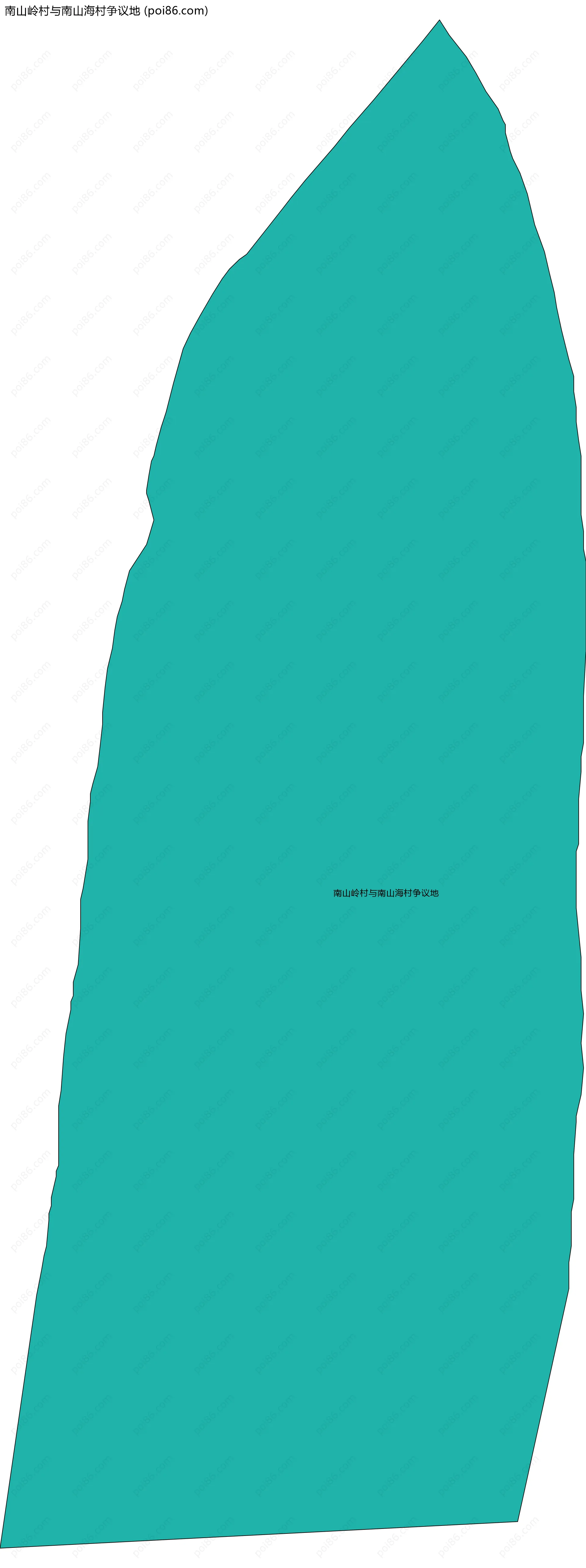 南山岭村与南山海村争议地边界地图