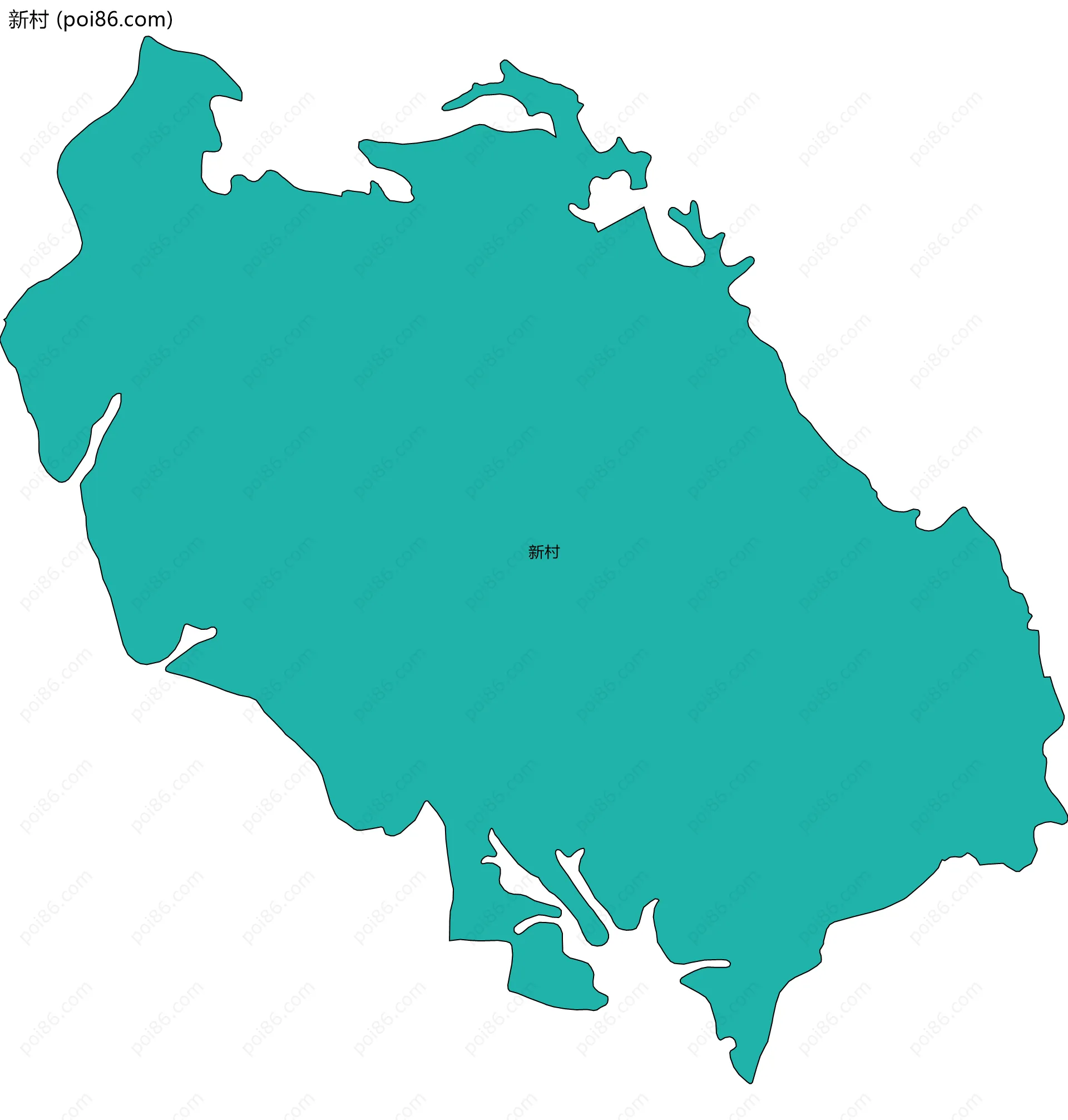 新村边界地图