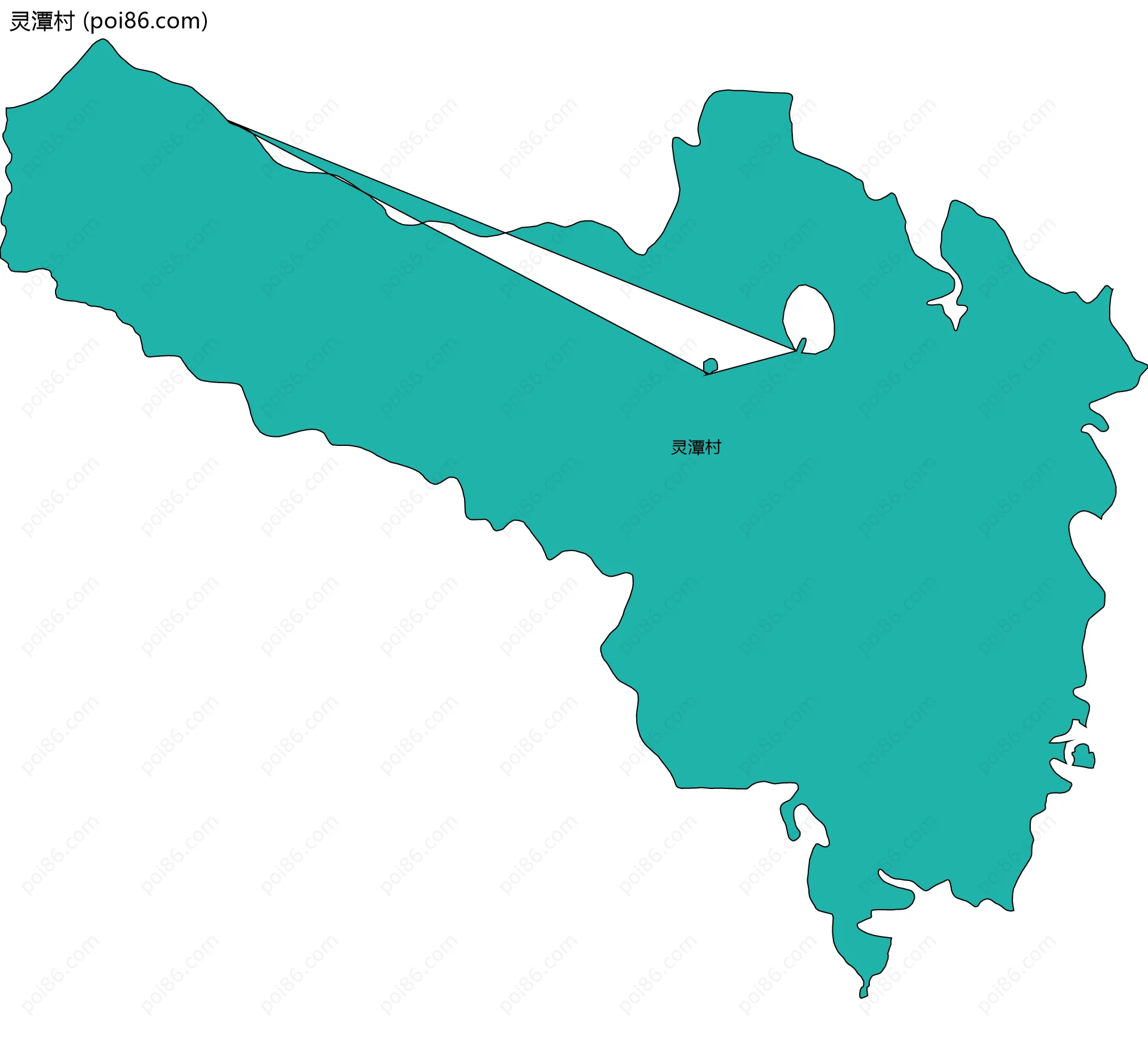 灵潭村边界地图