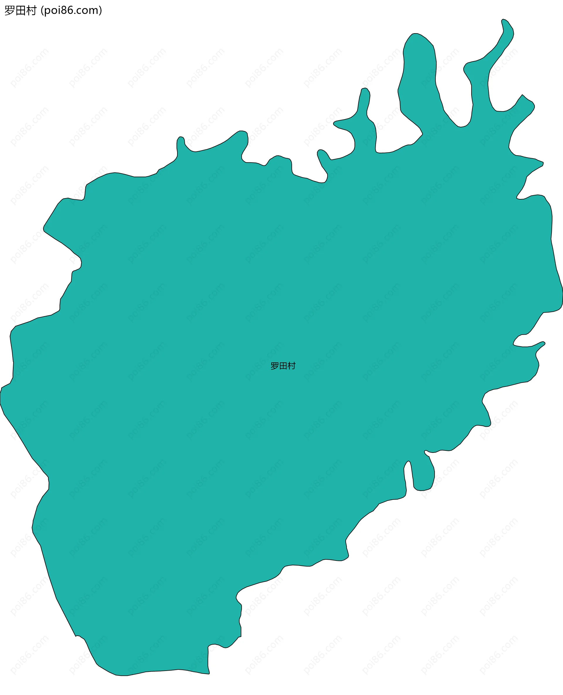 罗田村边界地图