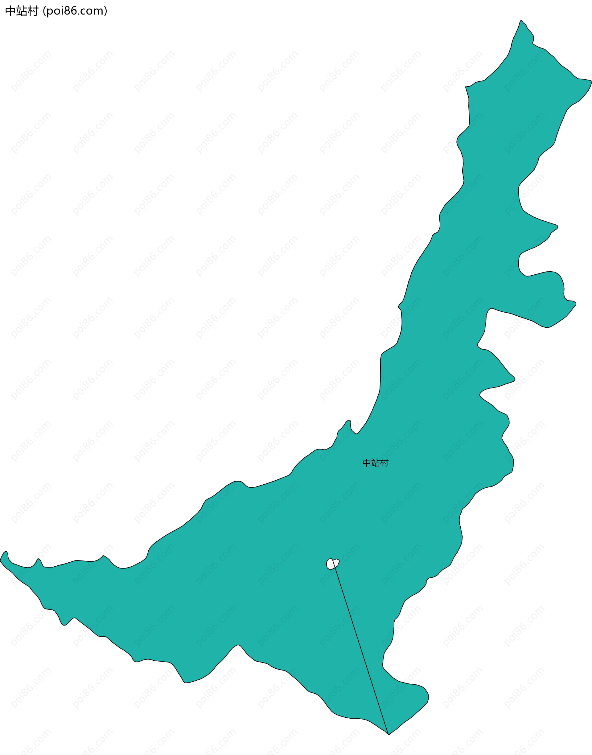 中站村边界地图