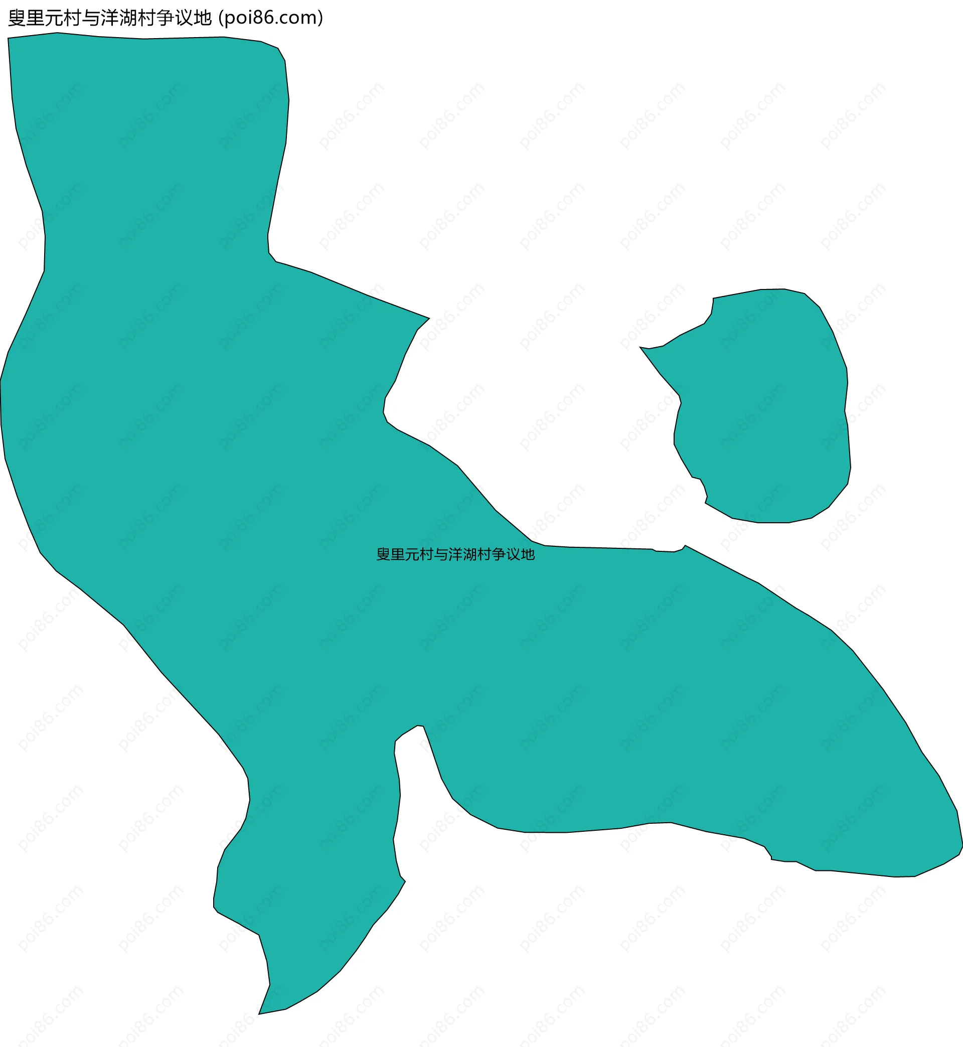 叟里元村与洋湖村争议地边界地图