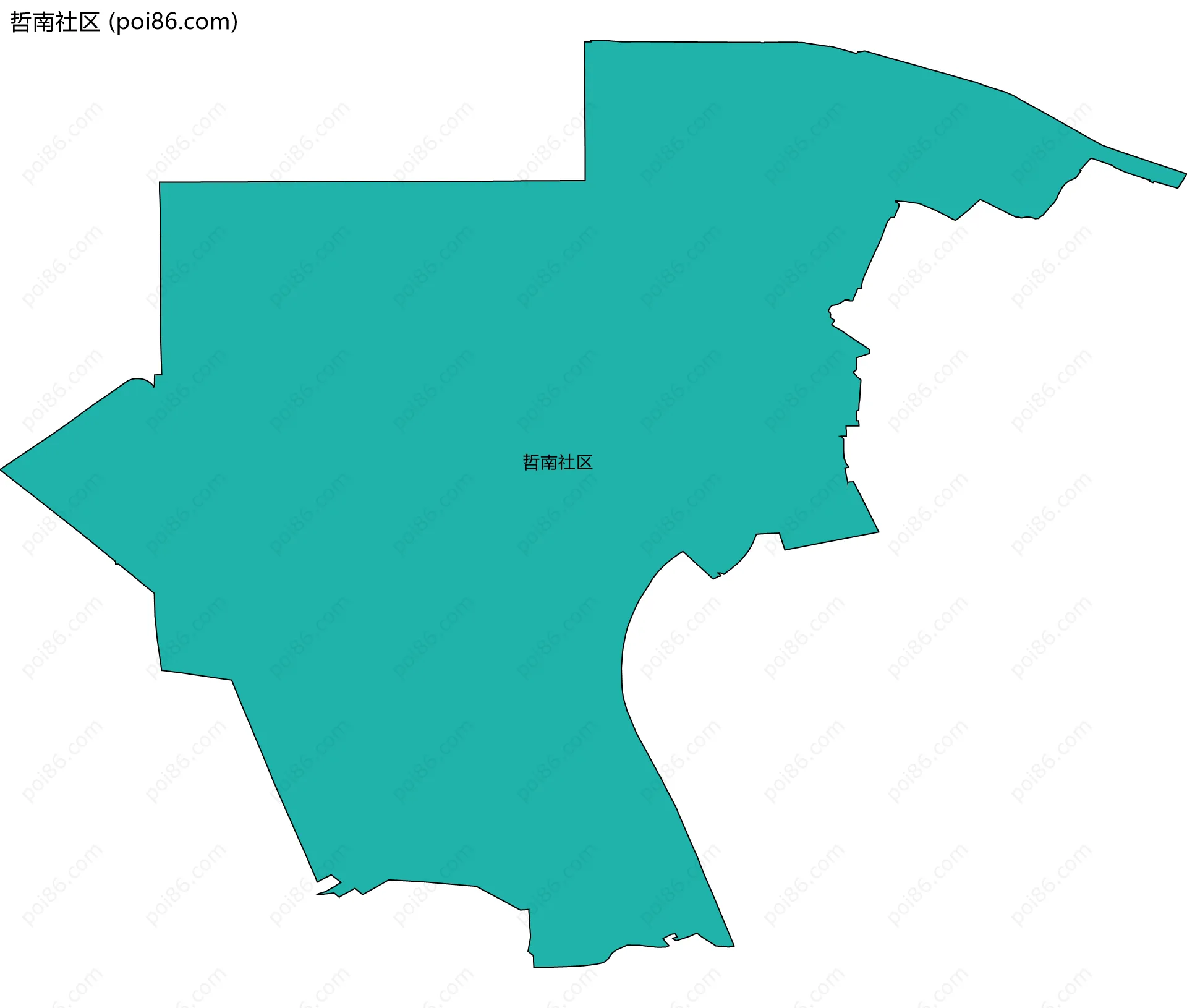 哲南社区边界地图