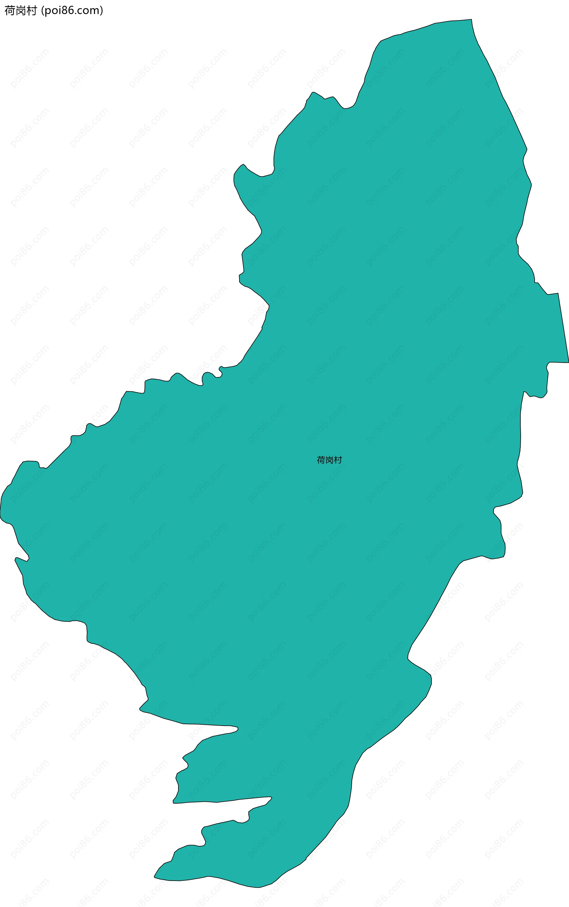 荷岗村边界地图