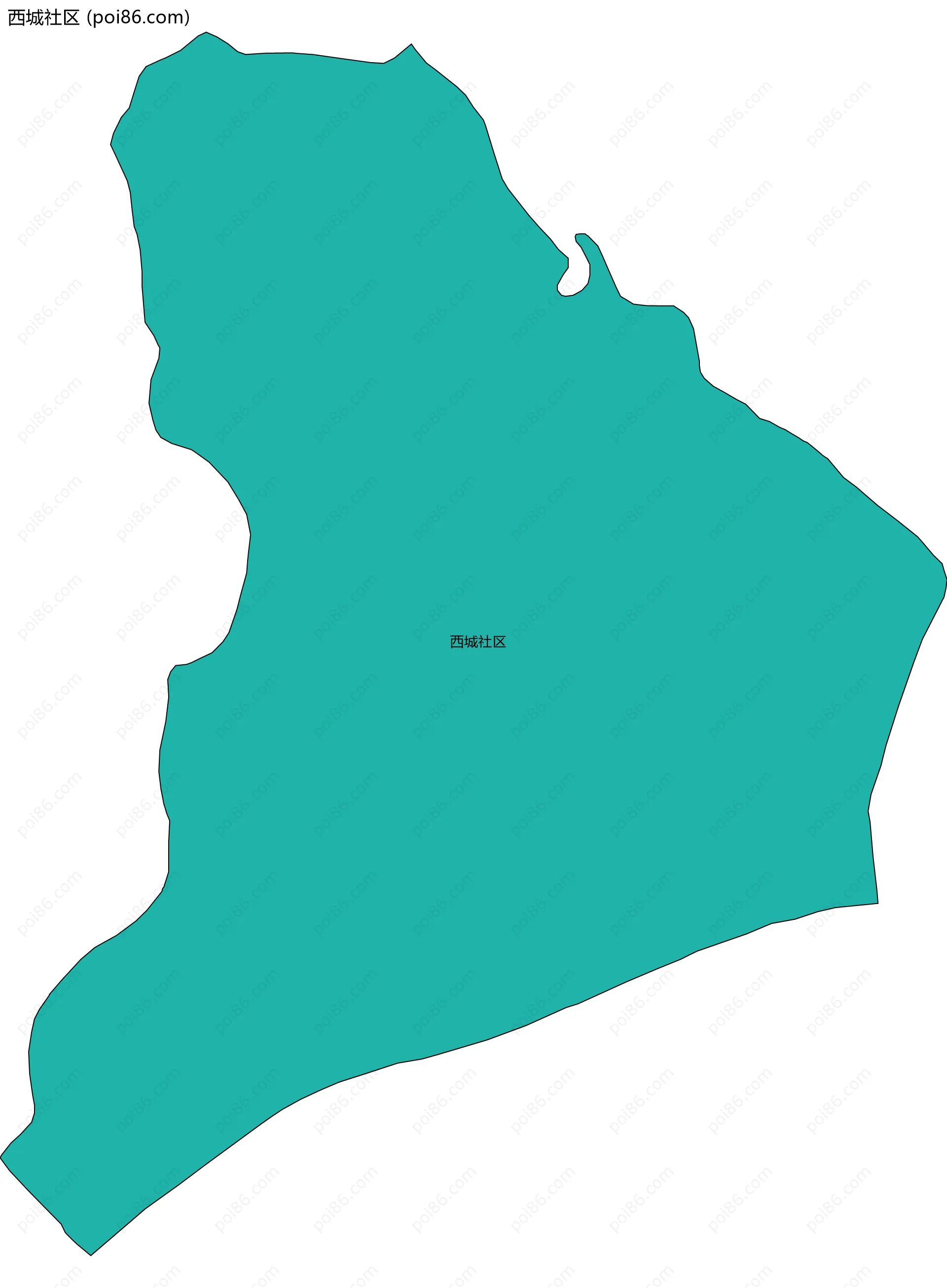 西城社区边界地图
