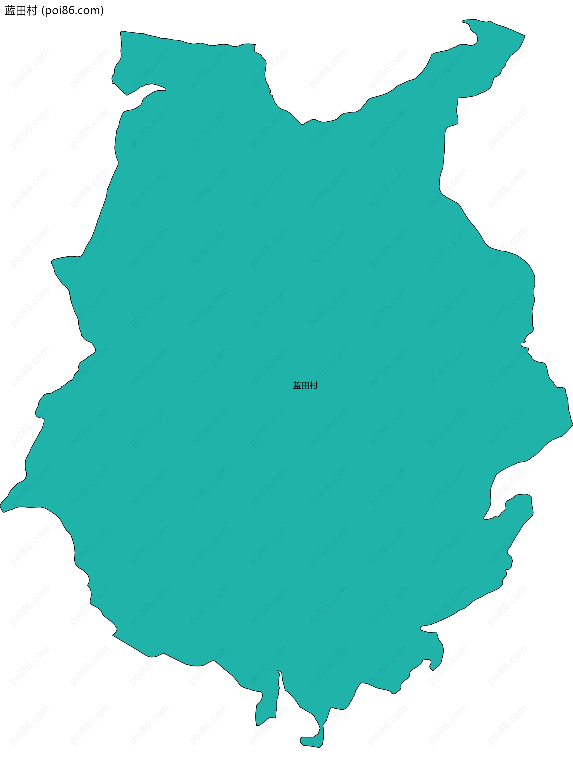 蓝田村边界地图
