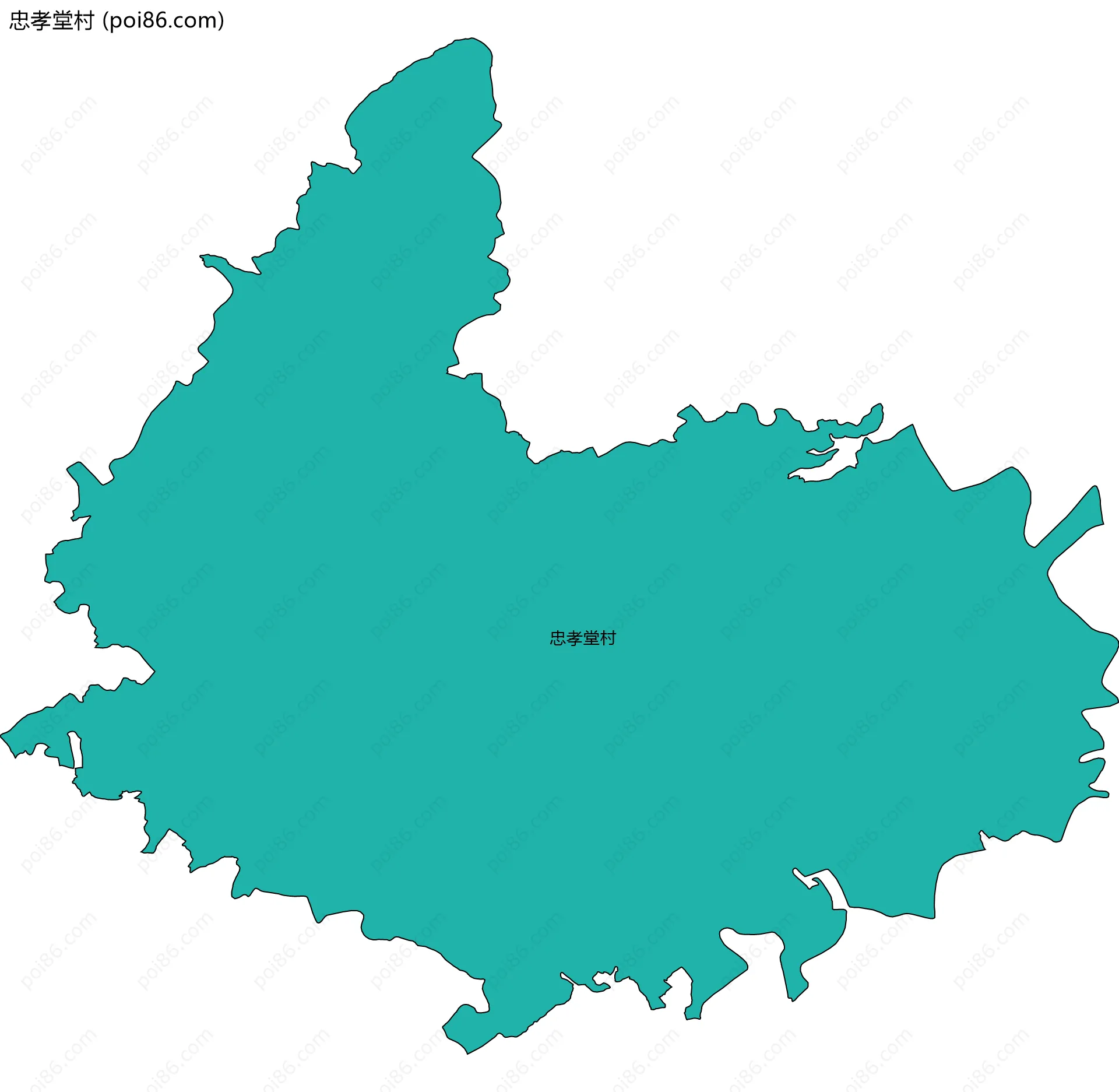 忠孝堂村边界地图