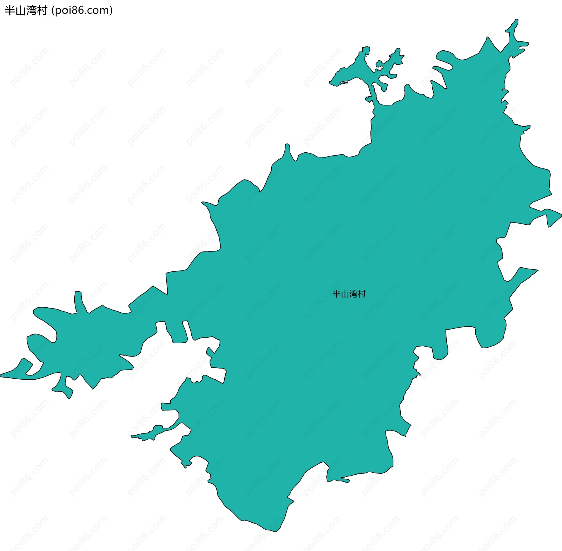 半山湾村边界地图